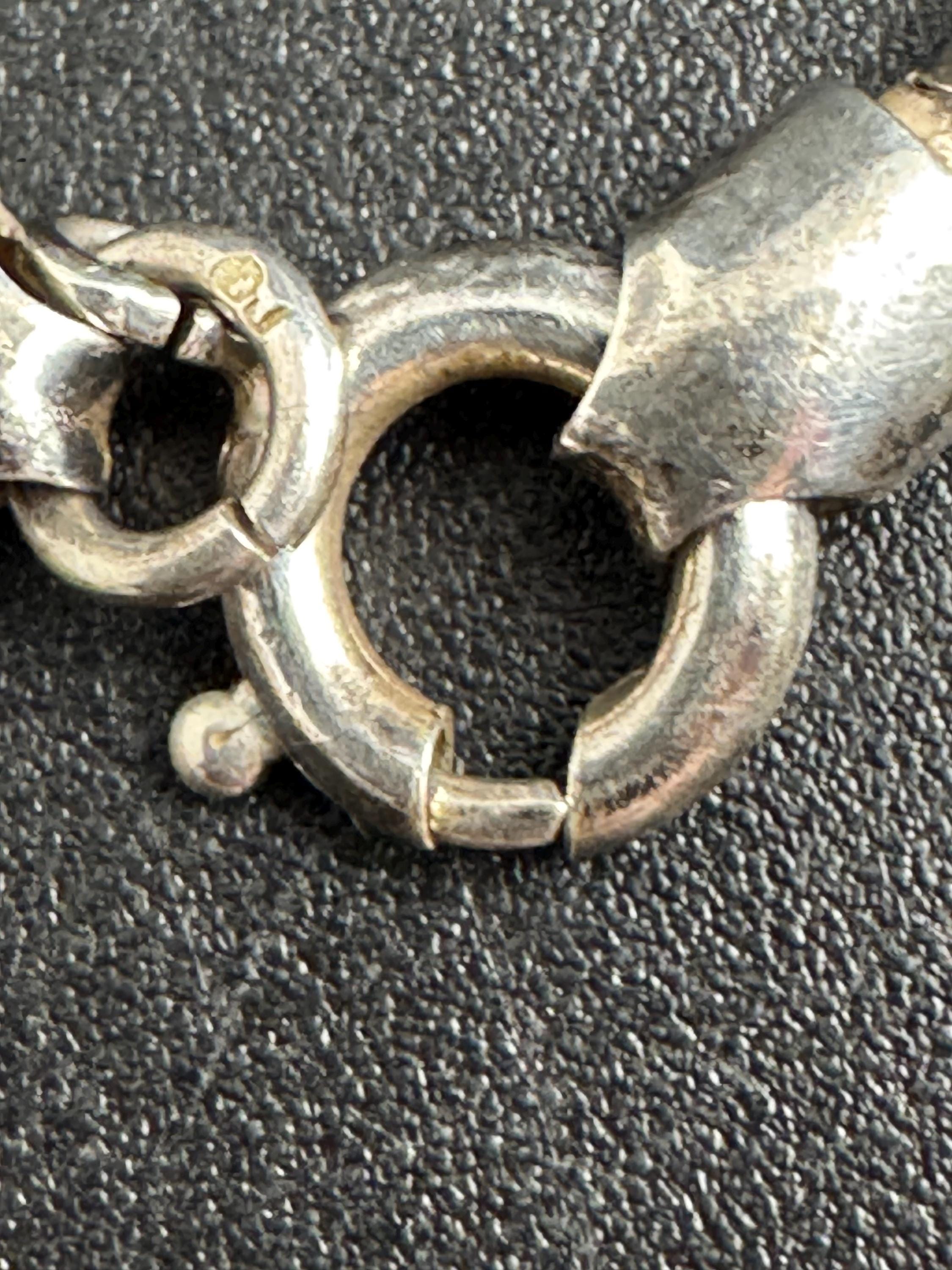 Vintage 925 silver snake head choker necklace 39.5cm