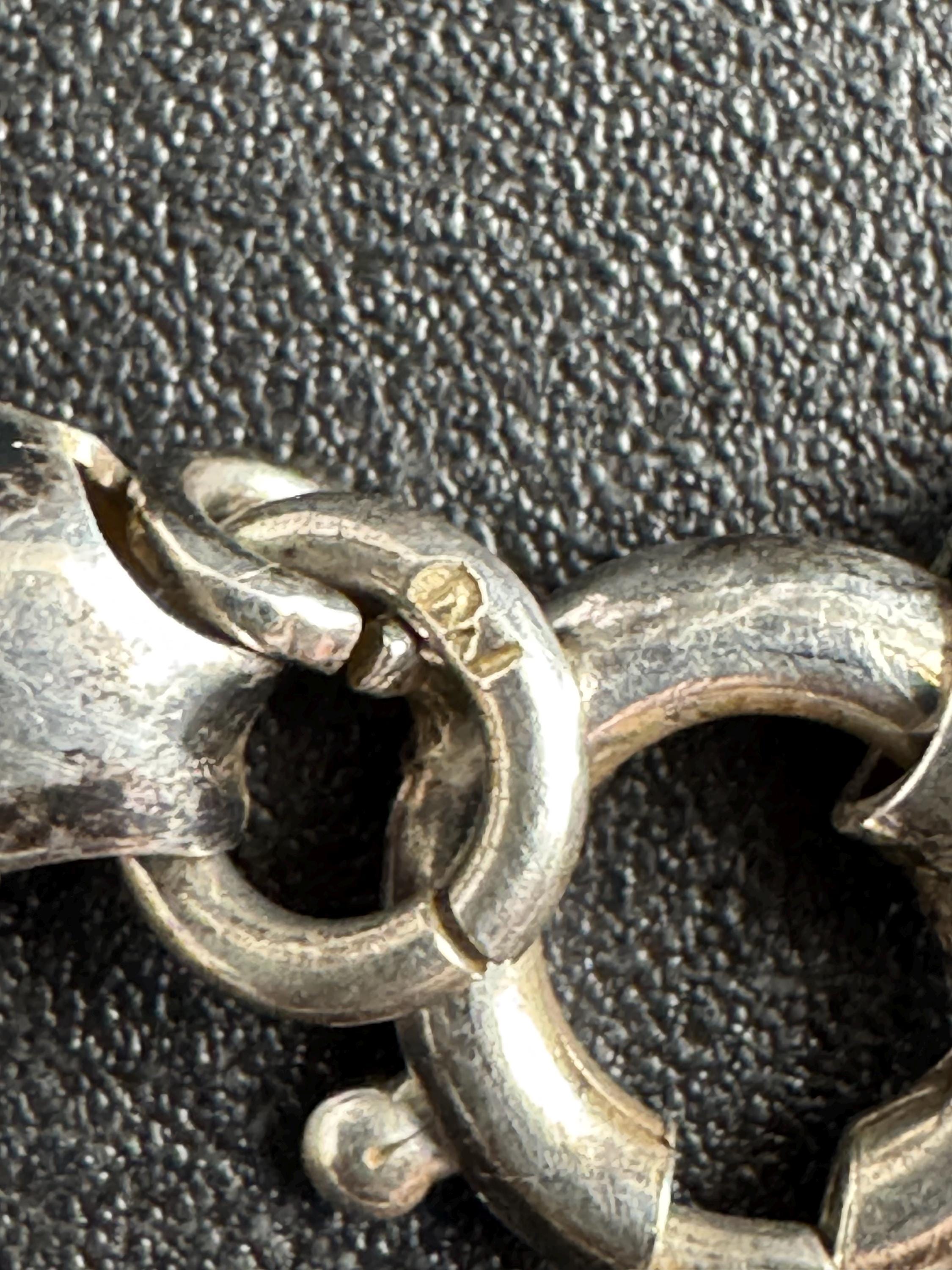 Vintage 925 silver snake head choker necklace 39.5cm