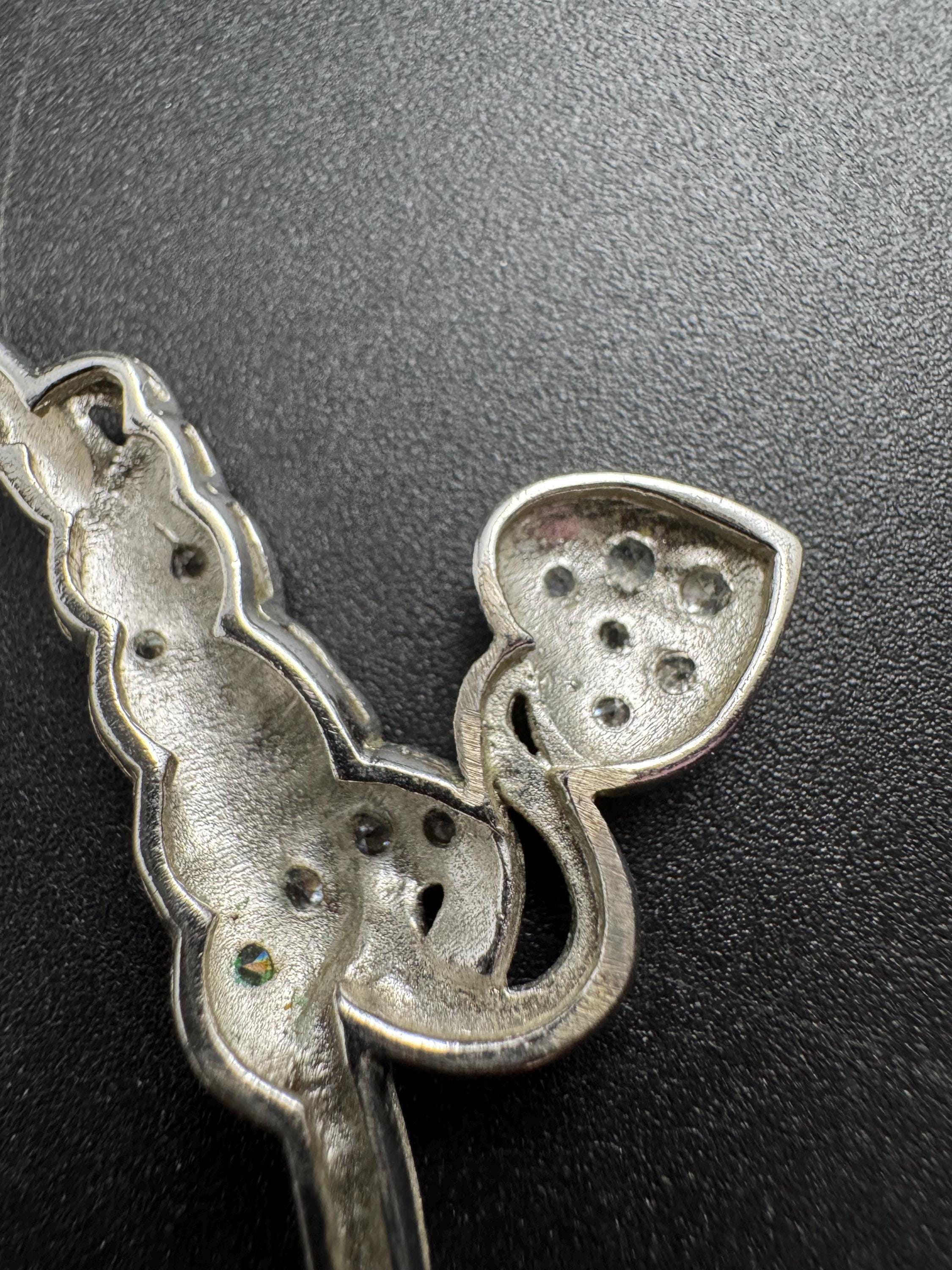 925 sterling silver love heart diamanté pendant necklace