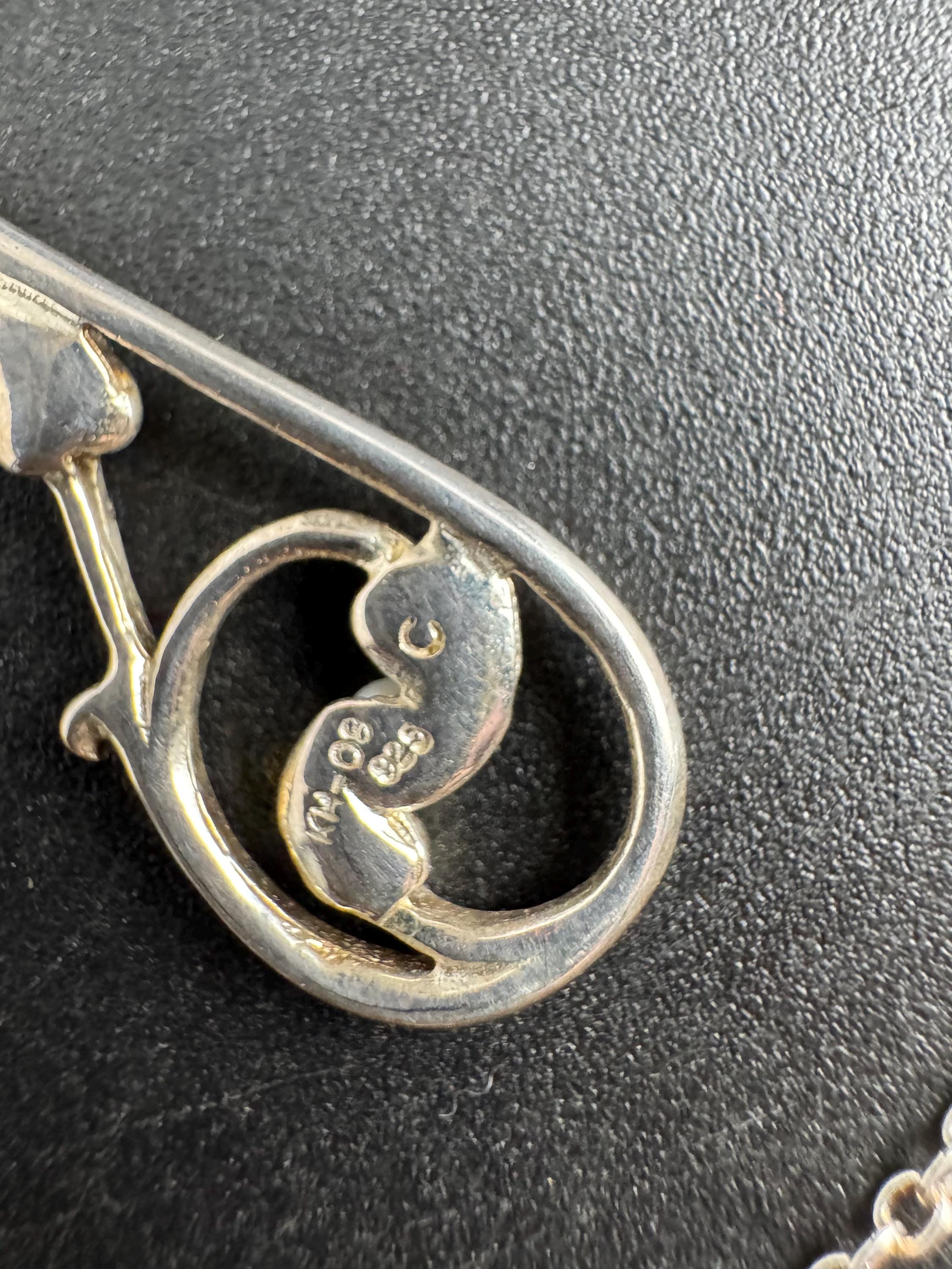 925 kit heath kh08 Silver and seed pearl pendant necklace, Charles Rennie Mackintosh style.