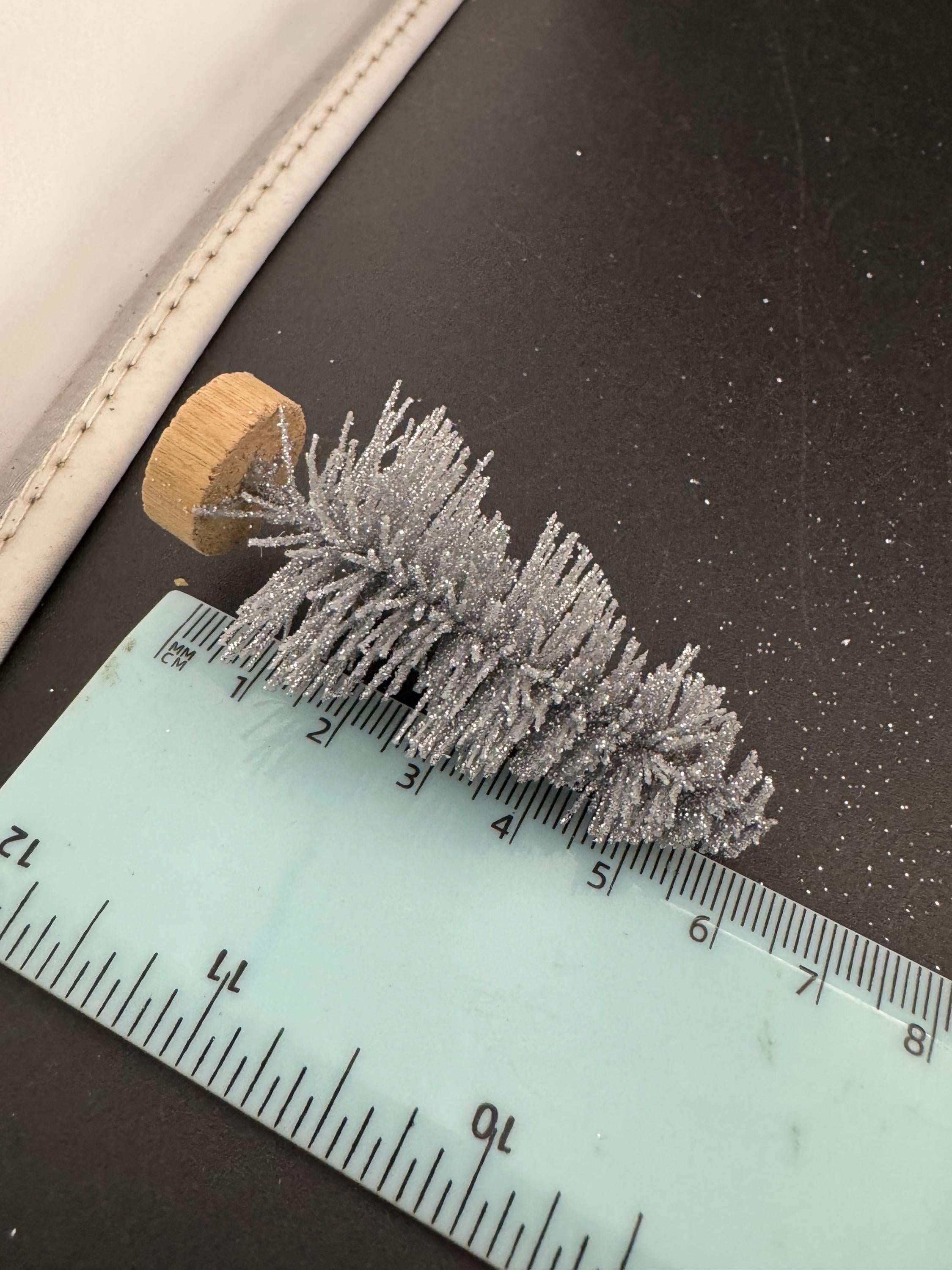 Miniature silver Christmas Tree Cake Toppers: 6cm Craft Trees (Set of 5)