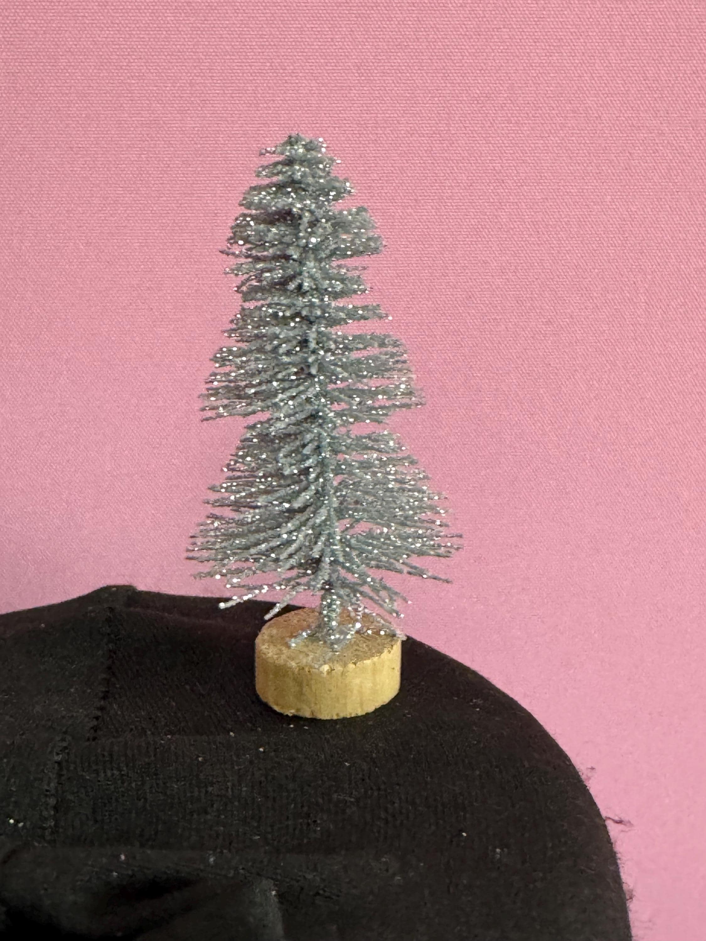 Miniature silver Christmas Tree Cake Toppers: 6cm Craft Trees (Set of 5)