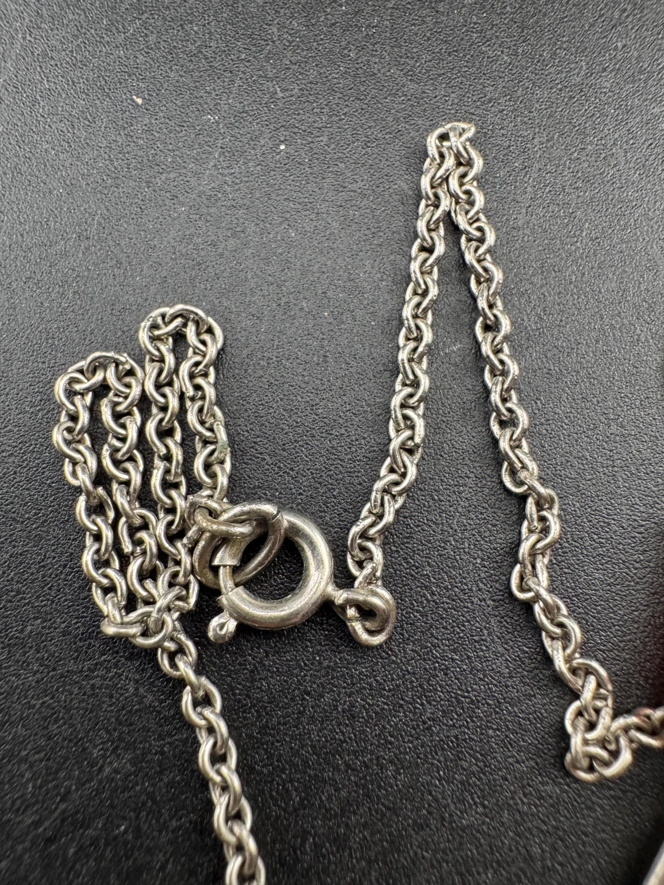 Art Deco silver chrome and galalith orange necklace, Jakob Bengal style 1920s 1930s
