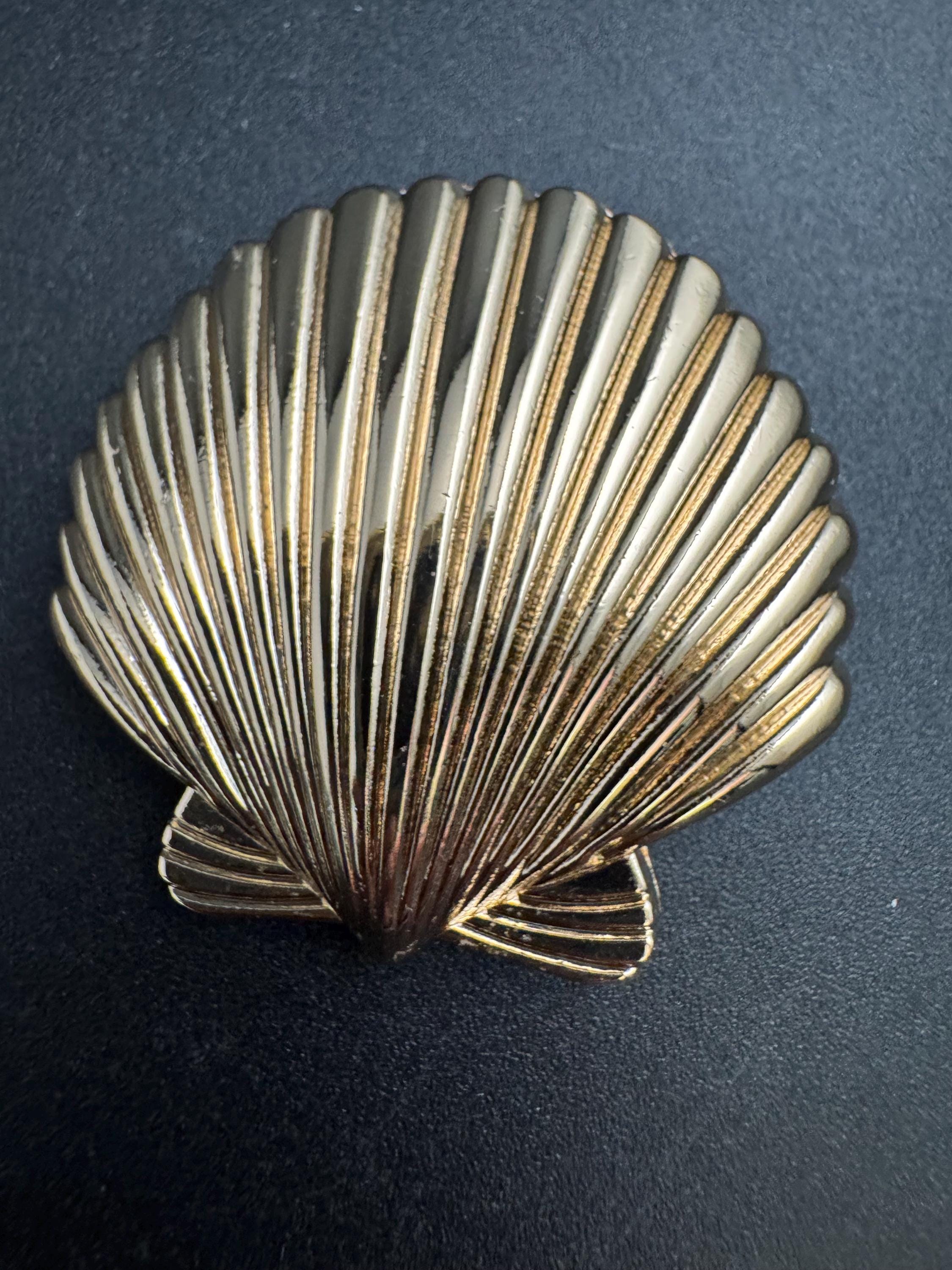 large gold seashell button 40mm, nautical range, 1 piece 4cm