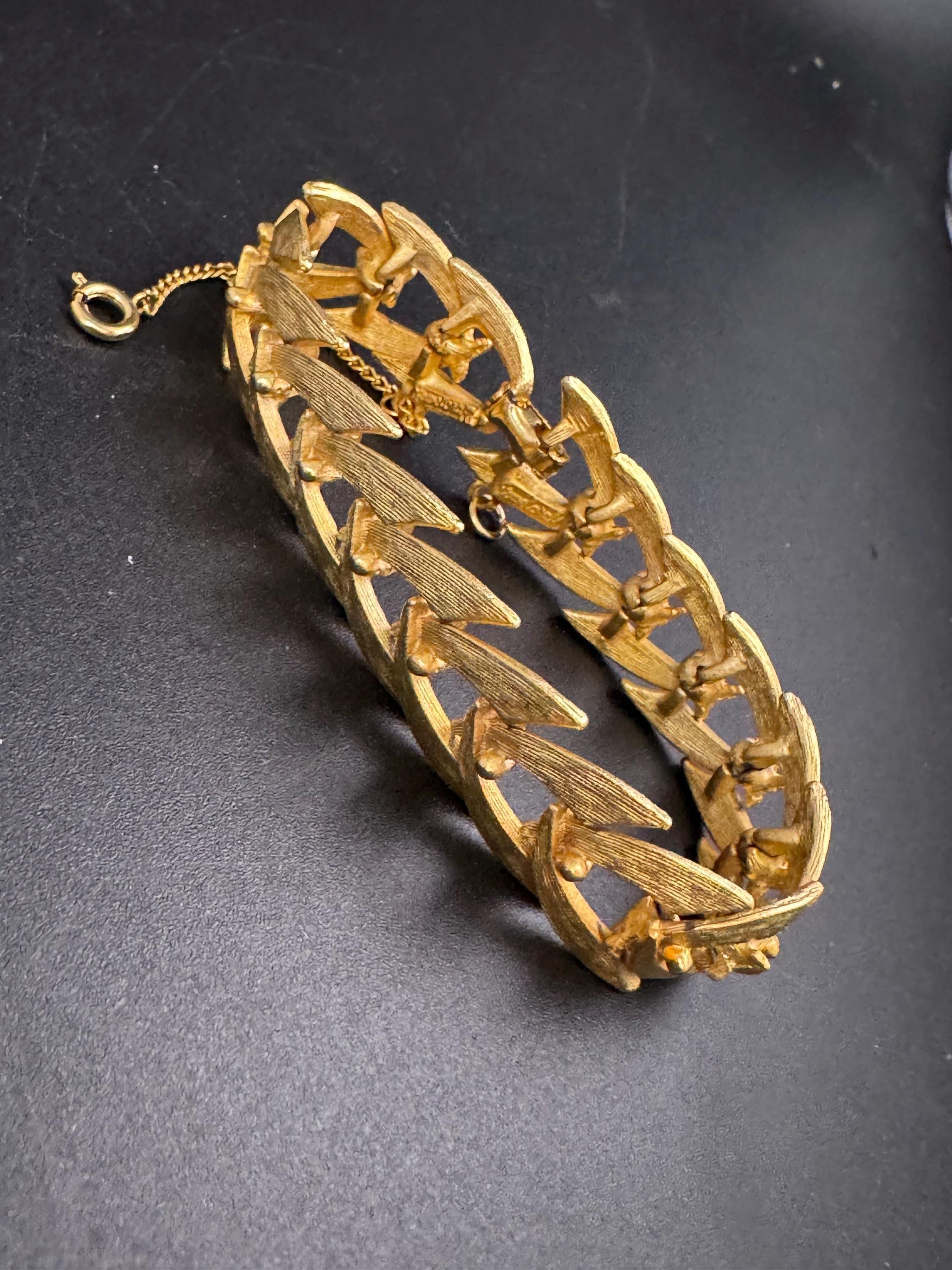 John Michelle Richardson Thai brass long drop earrings, designer 9cm vintage