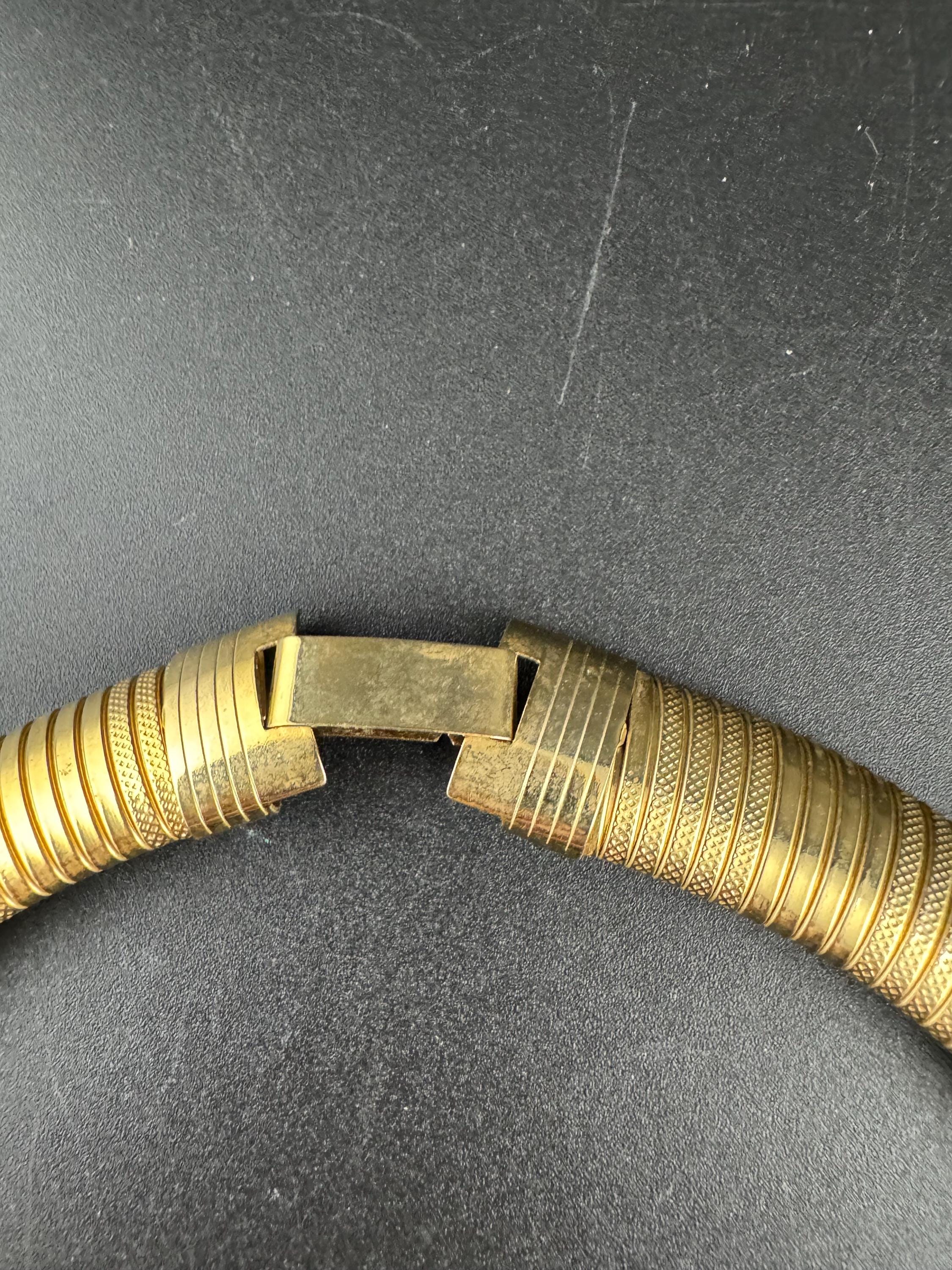 Two tone gold omega choker necklace , vintage 47cm