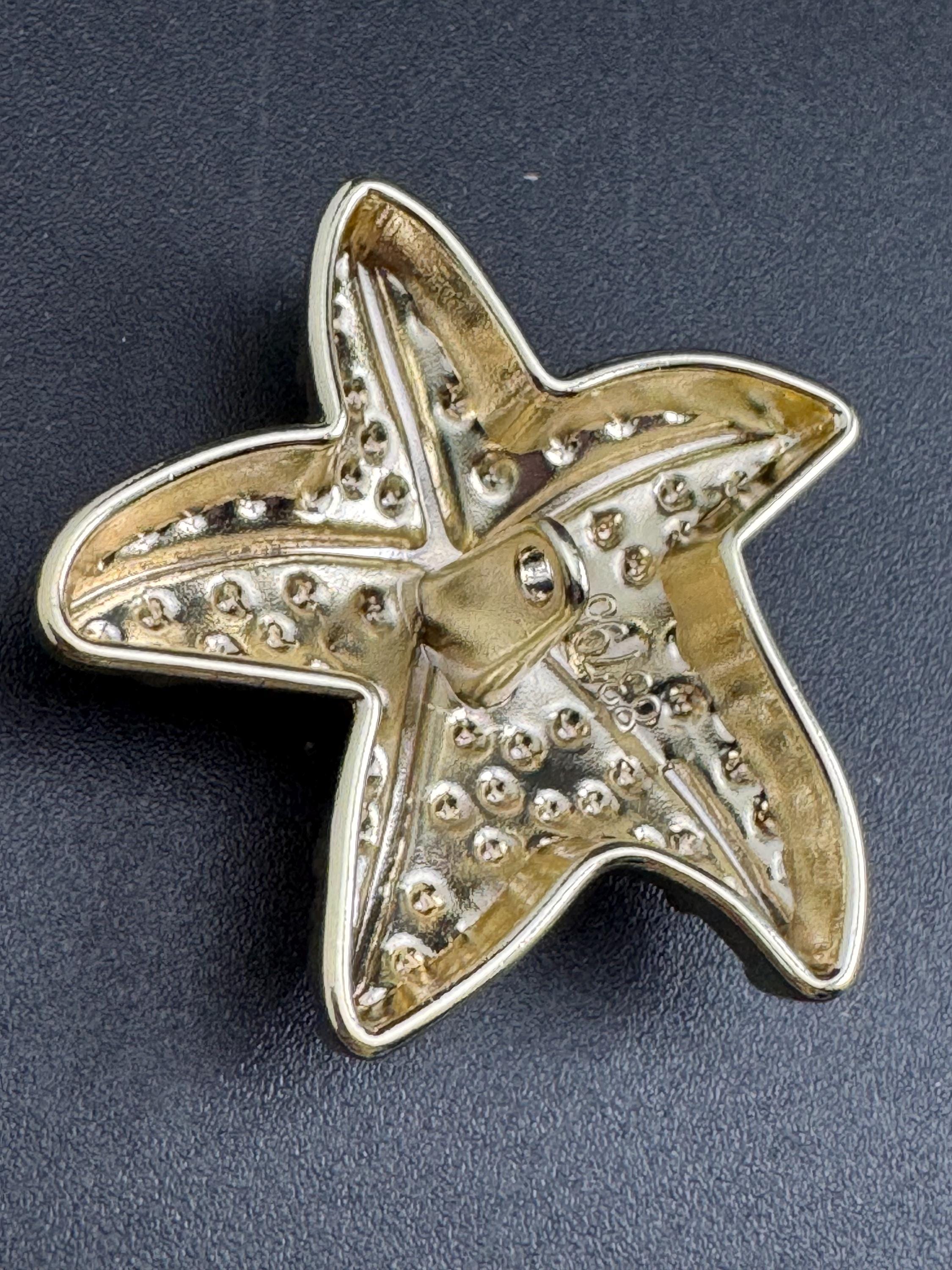 large gold starfish button, 1 piece 38mm nautical range
