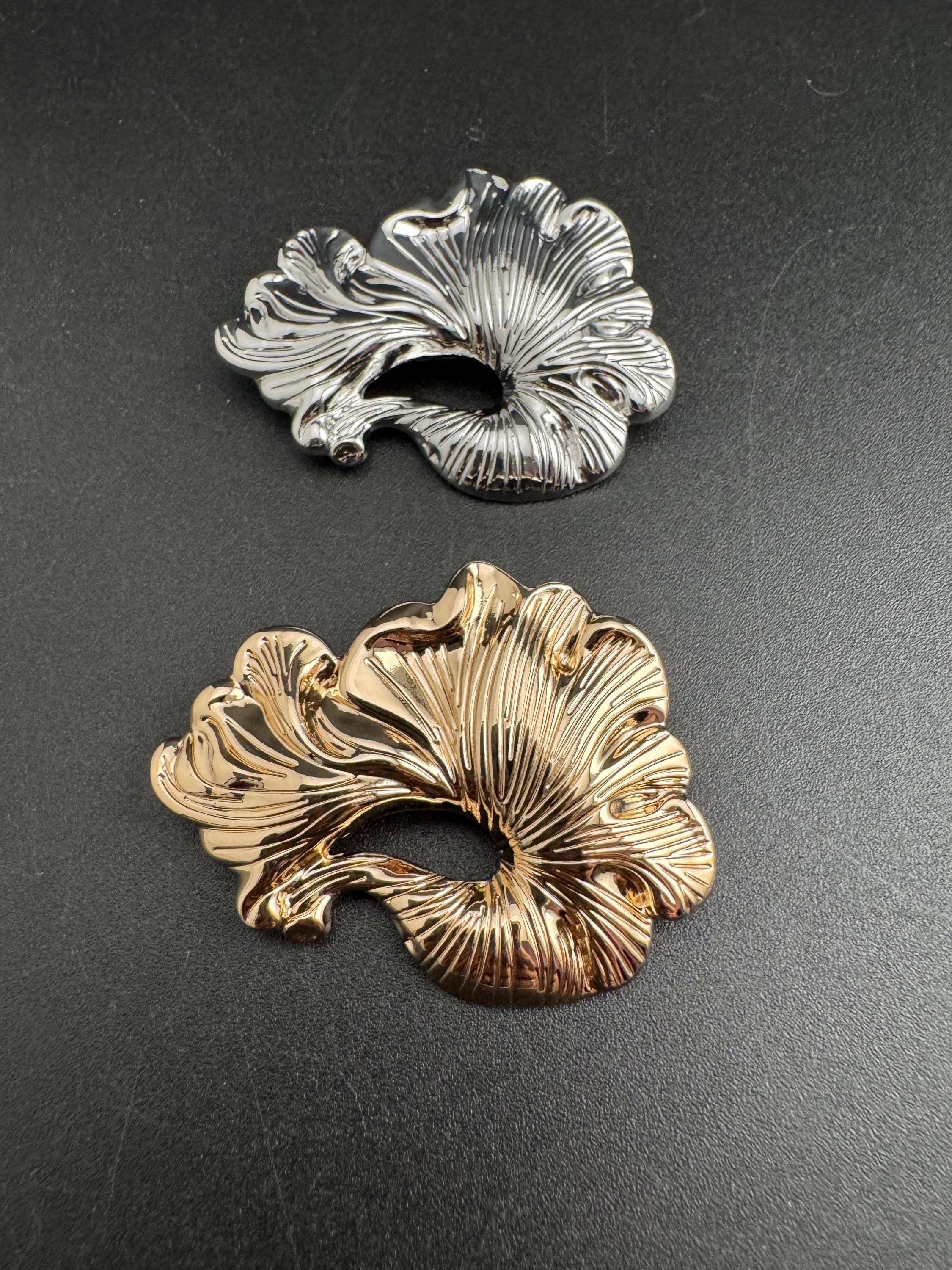 XL Silver Coat Button: 45mm double Shank, one piece