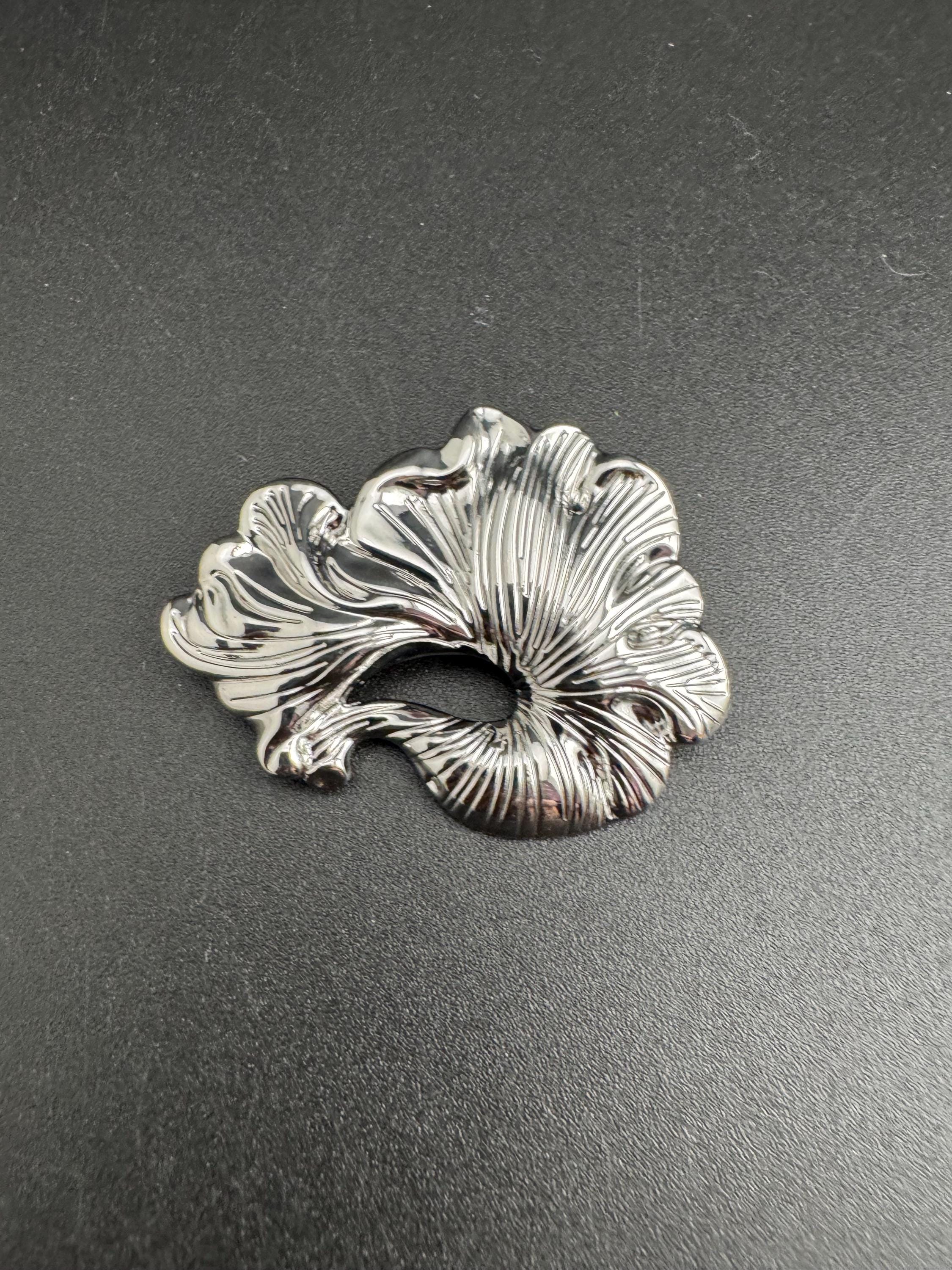 XL Silver Coat Button: 45mm double Shank, one piece