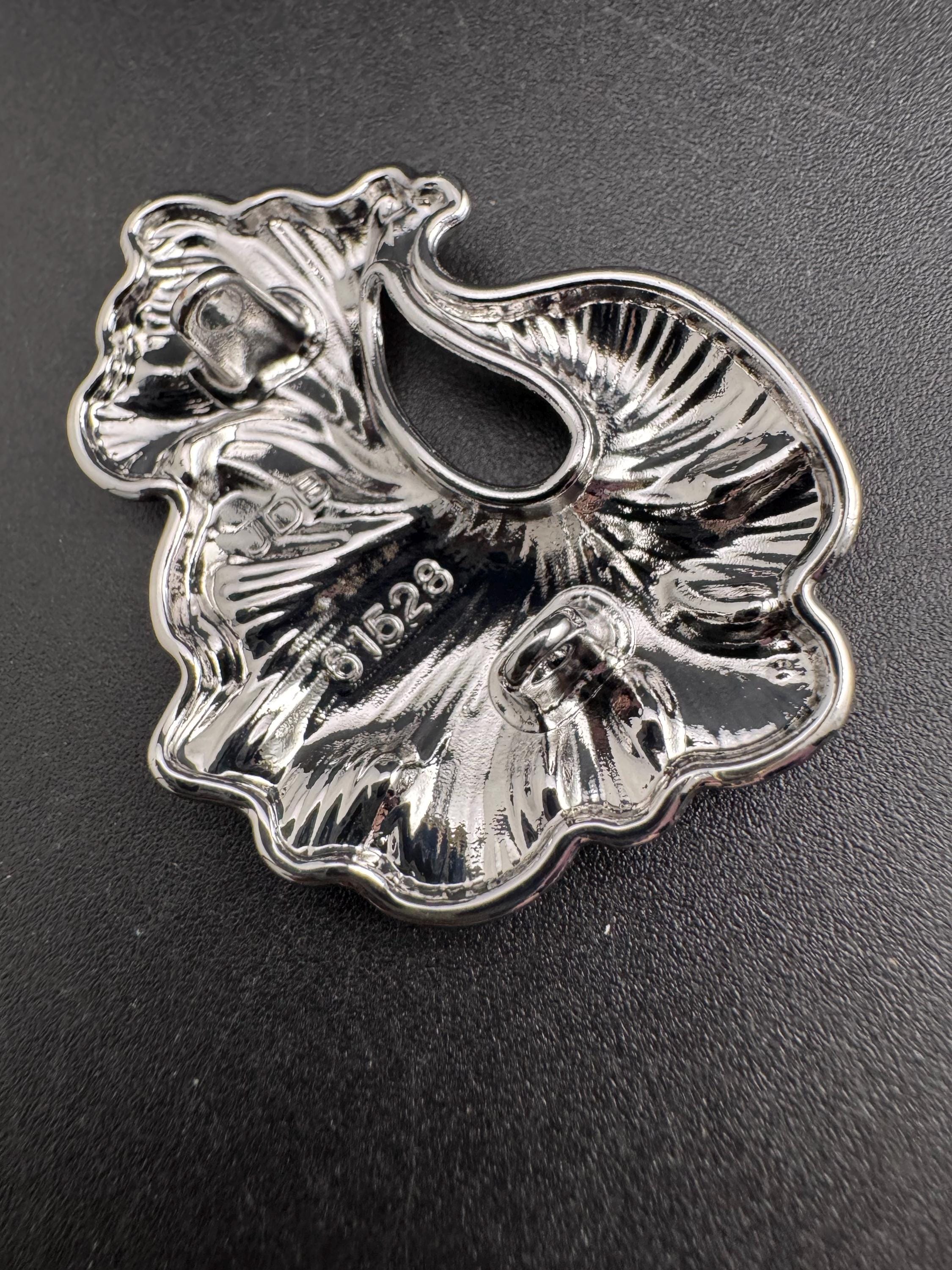 XL Silver Coat Button: 45mm double Shank, one piece