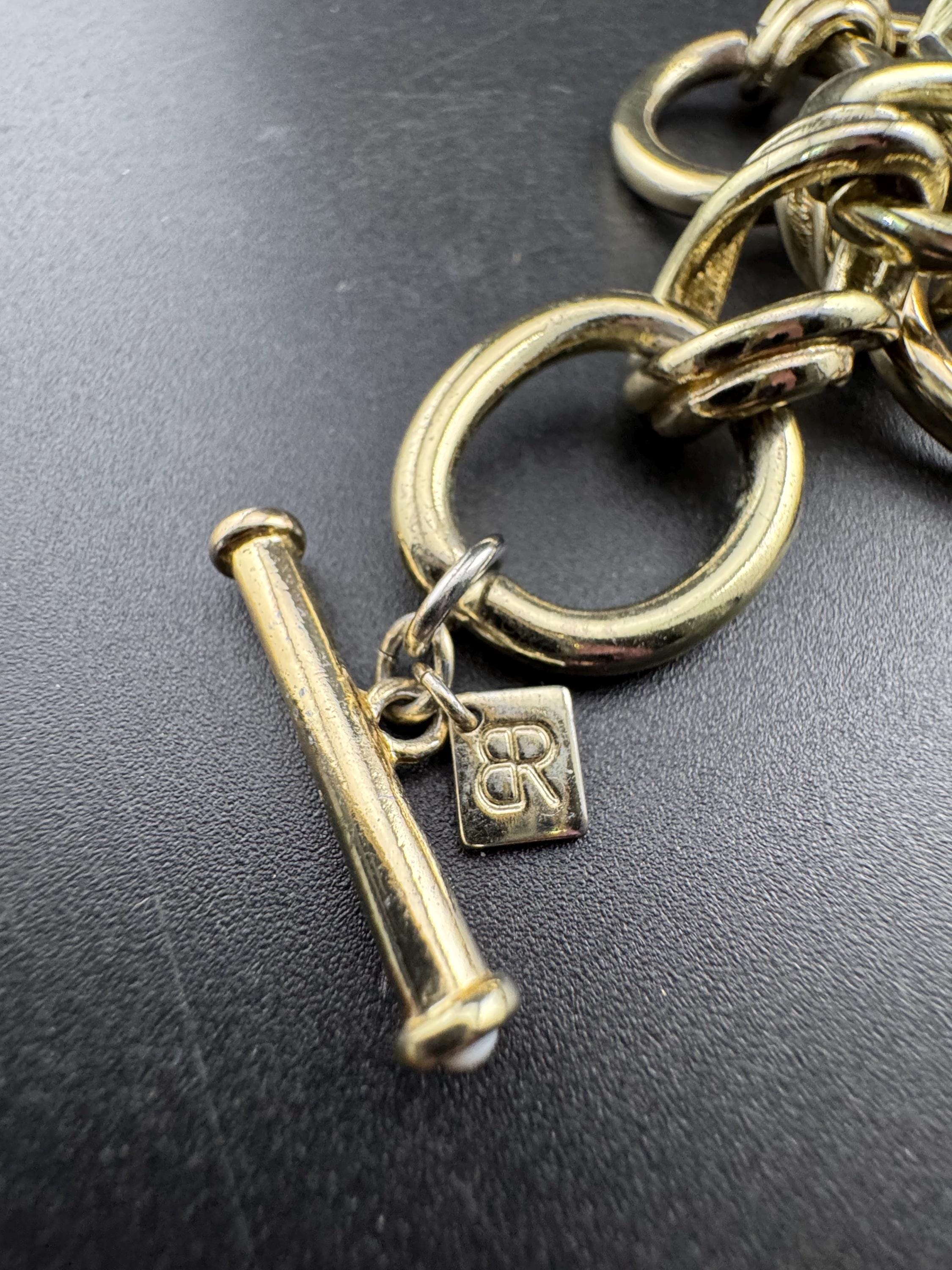 Signed BR chunky gold plated curb choker necklace , banana republic