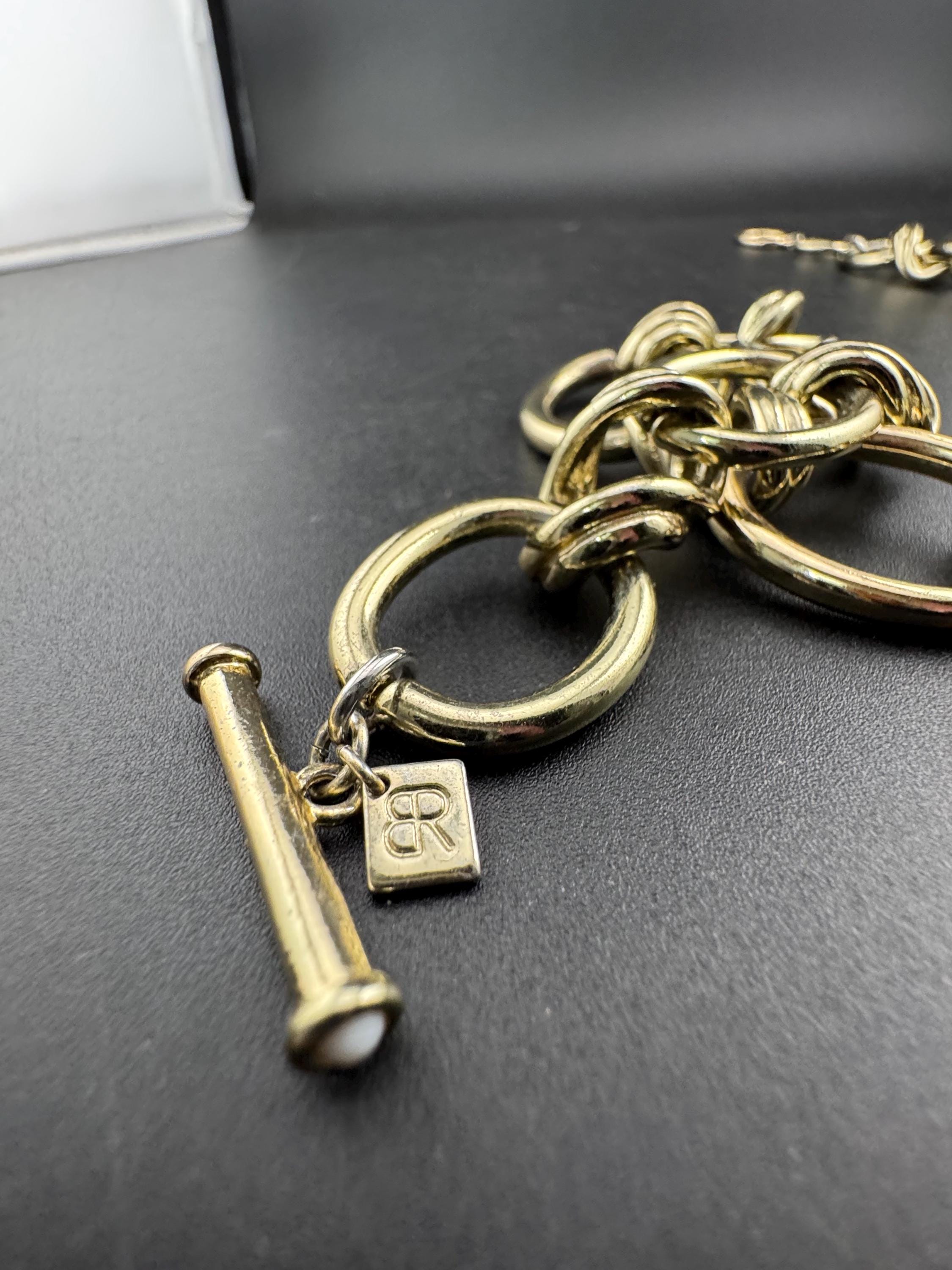 Signed BR chunky gold plated curb choker necklace , banana republic