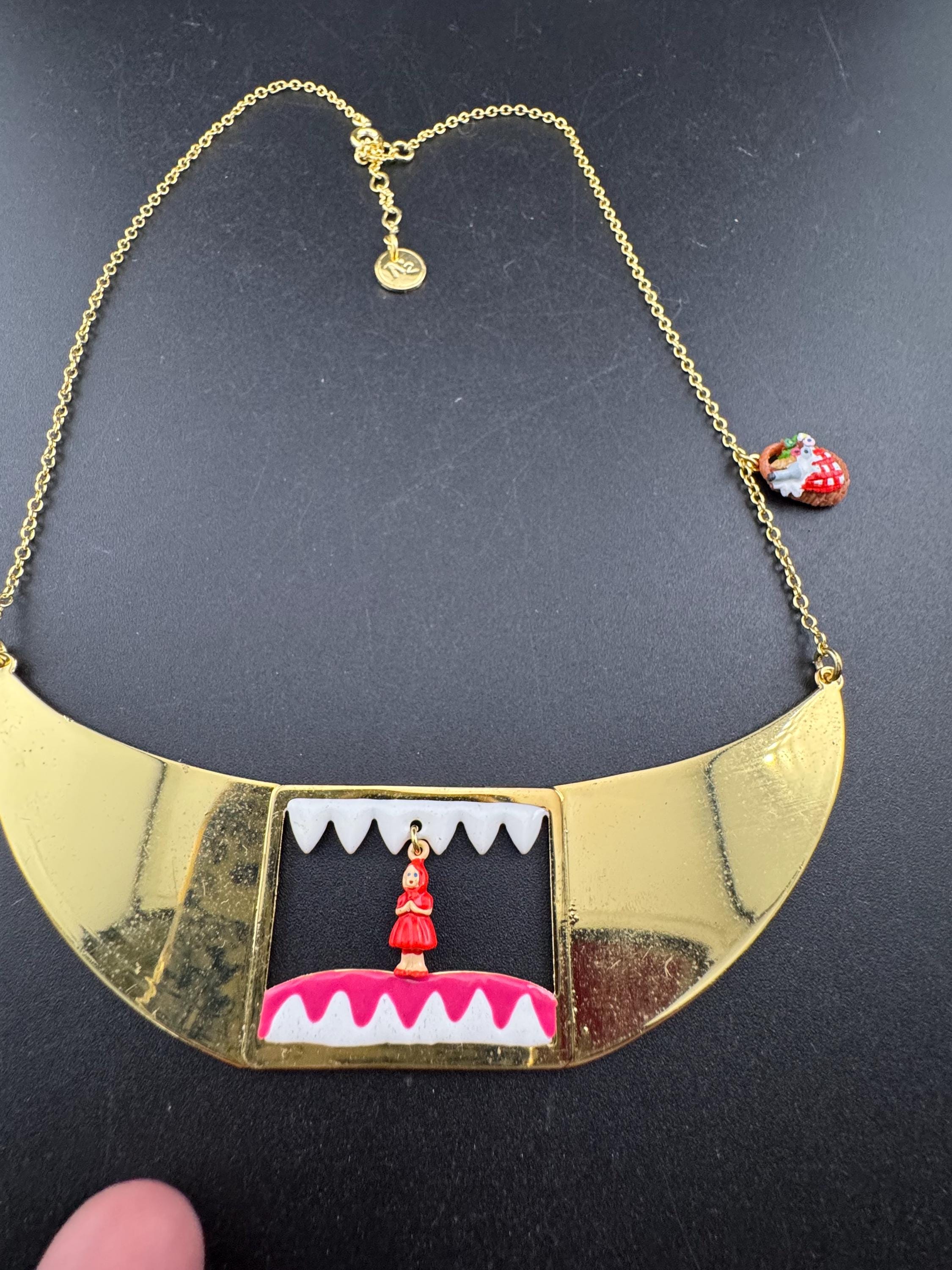 Les Nereides shark mouth novelty gold choker necklace , French designer