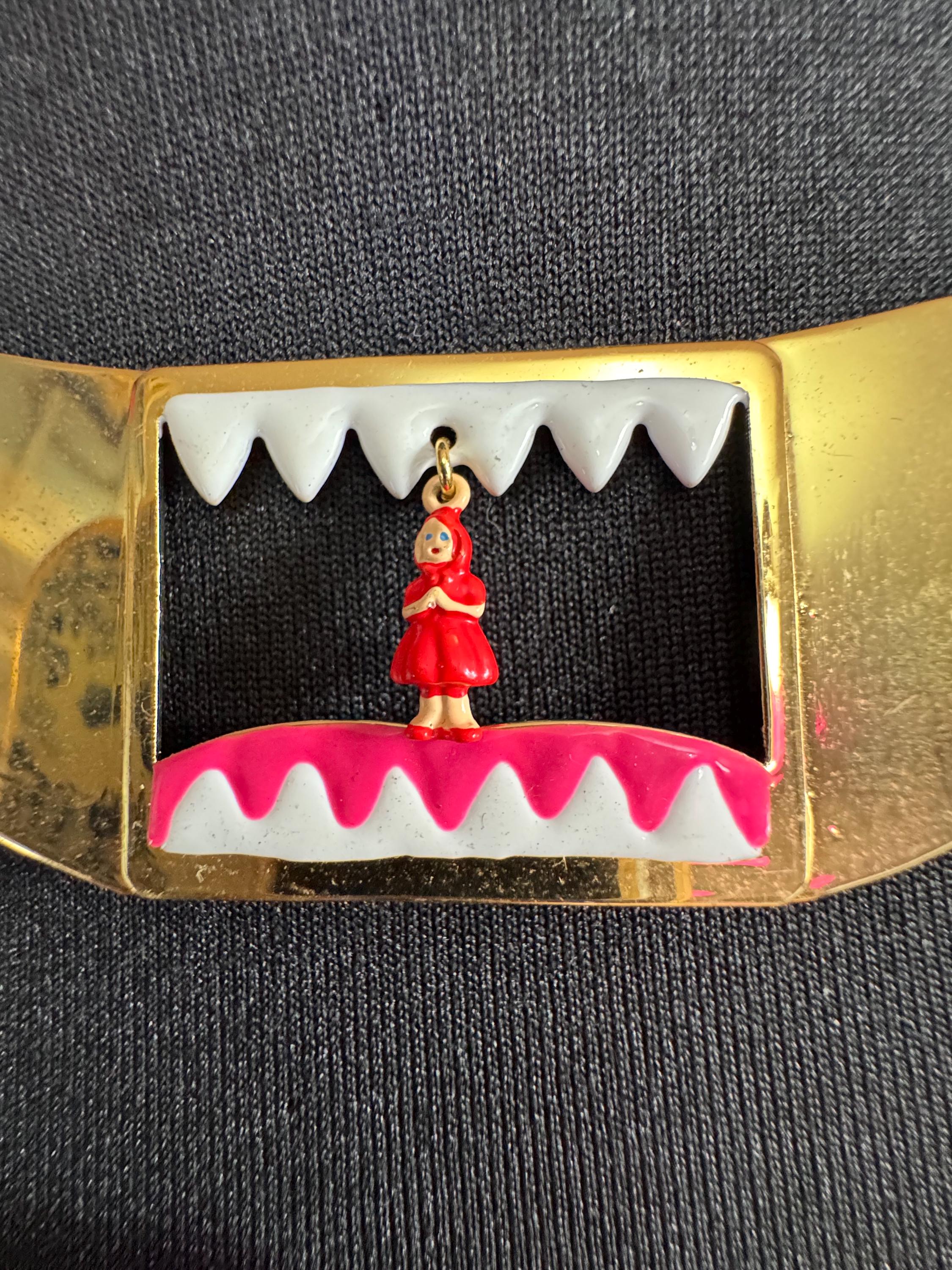 Les Nereides shark mouth novelty gold choker necklace , French designer