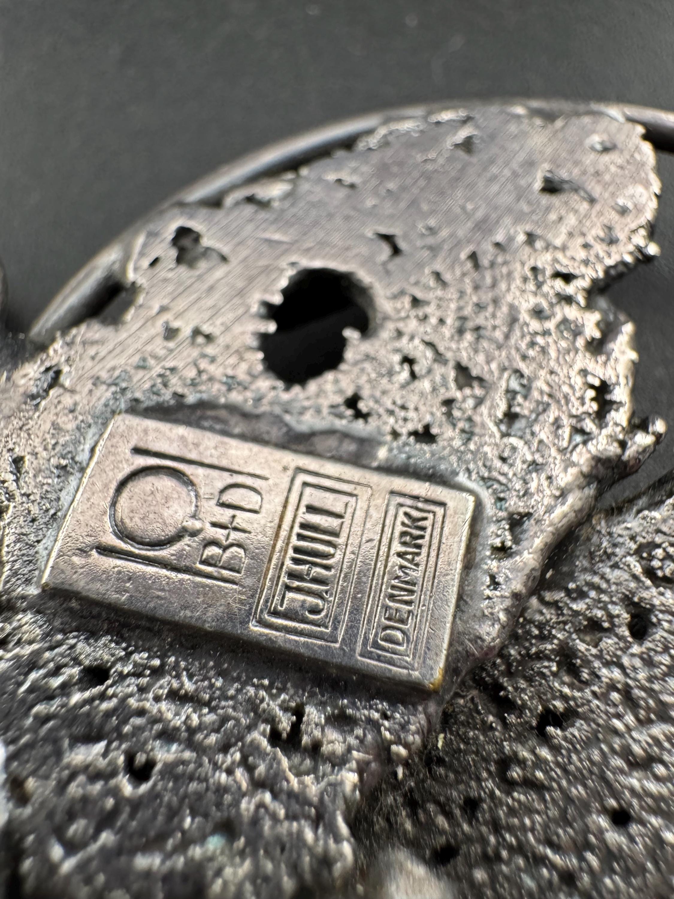 J hull danish brutalist medallion pendant on a 88cm chain