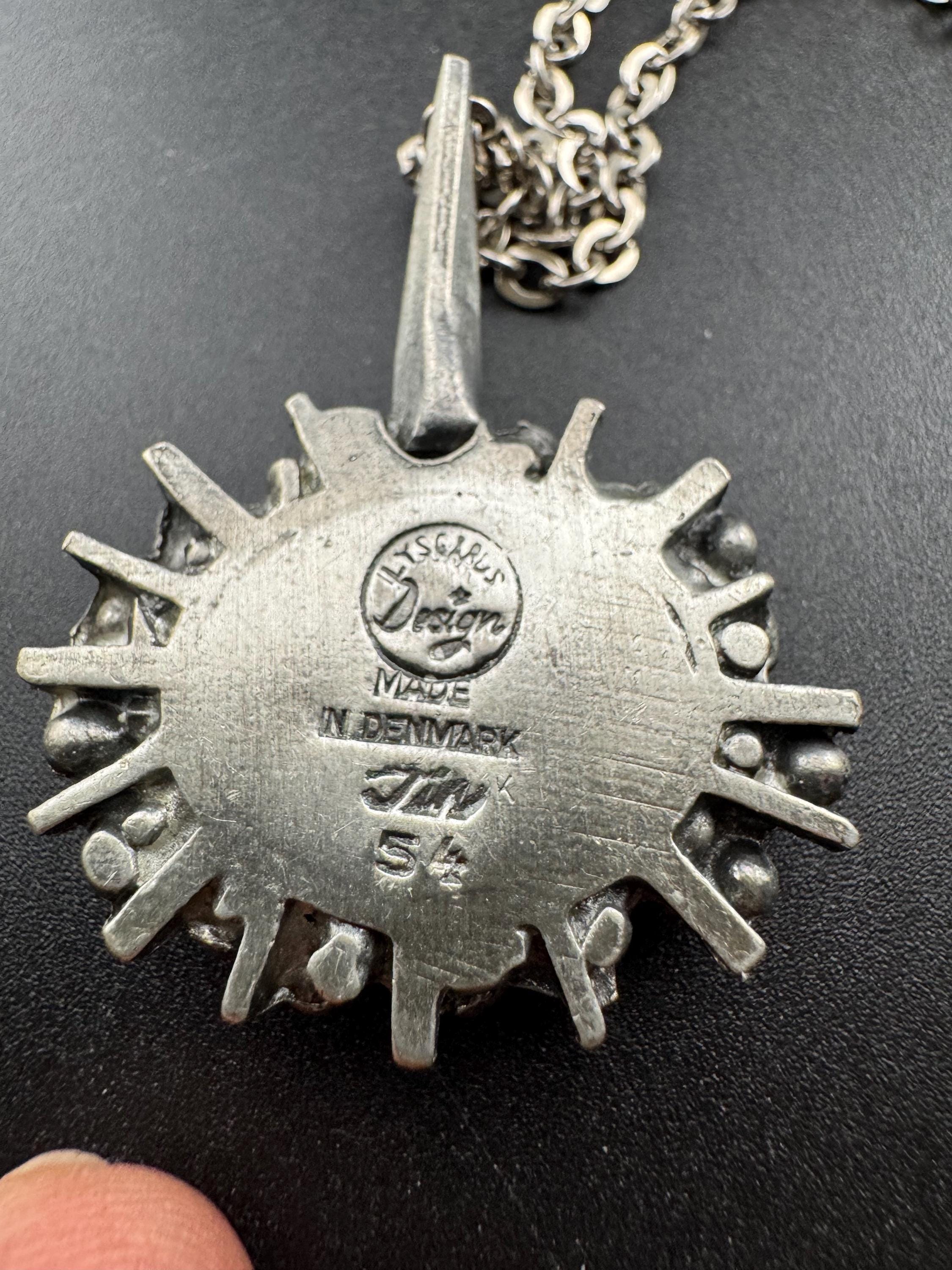 Lysgards danish brutalist medallion pendant on a 60cm chain