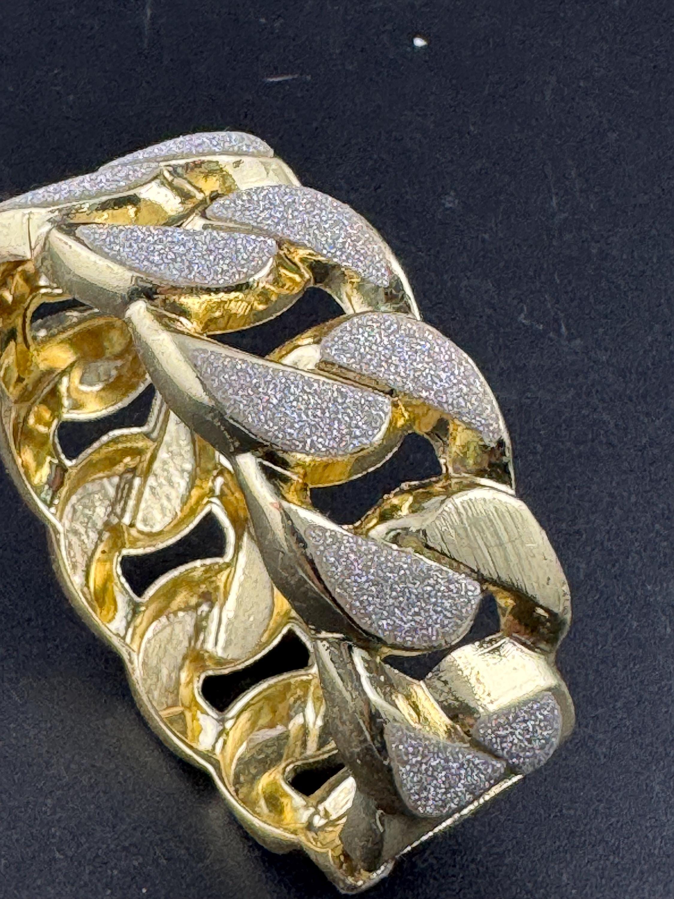 Retro y2k chunky glitter diamanté curb chain hinged clamper bangle