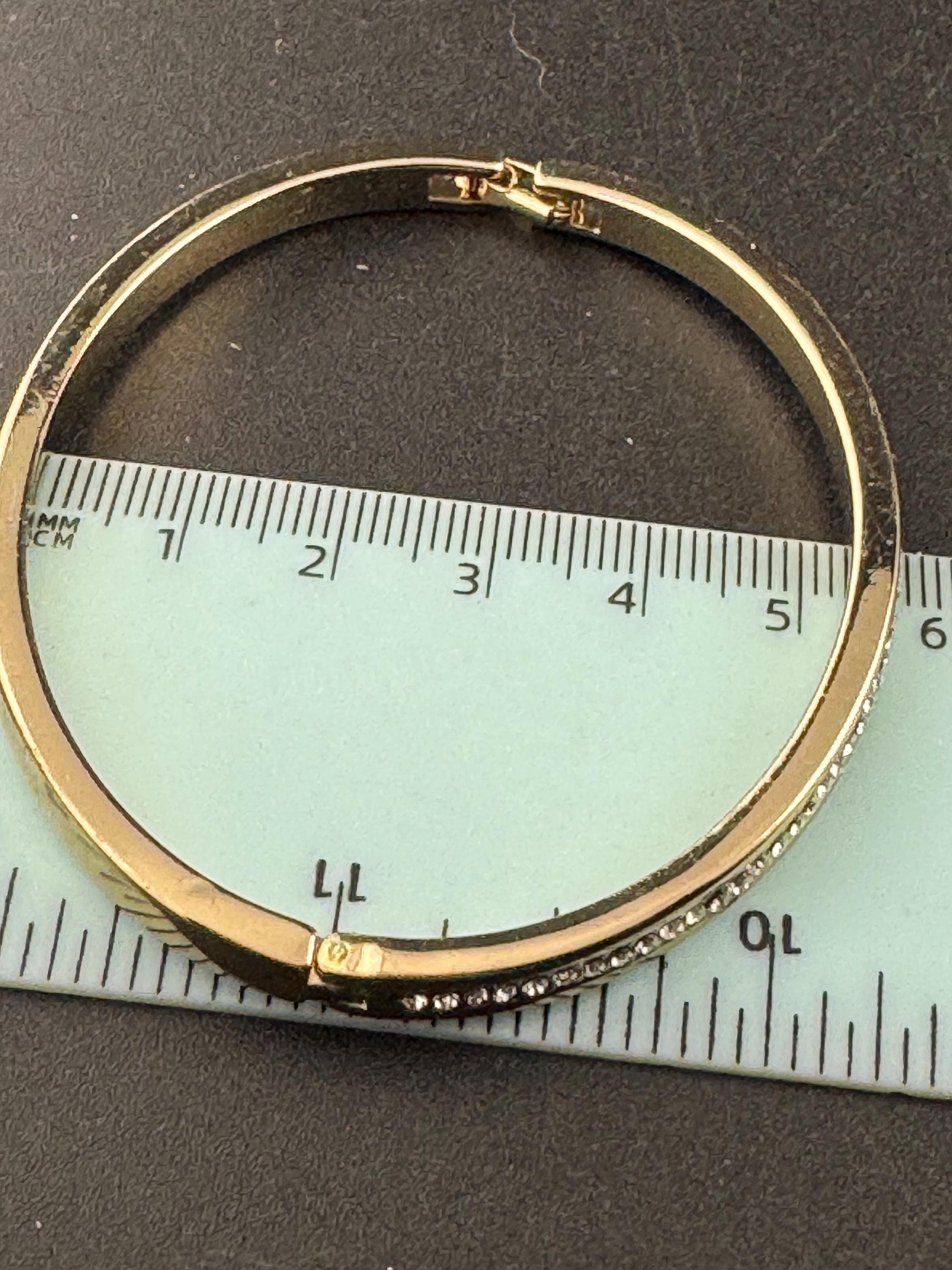 Retro squared clear diamanté crystal channel set hinged clamper bangle