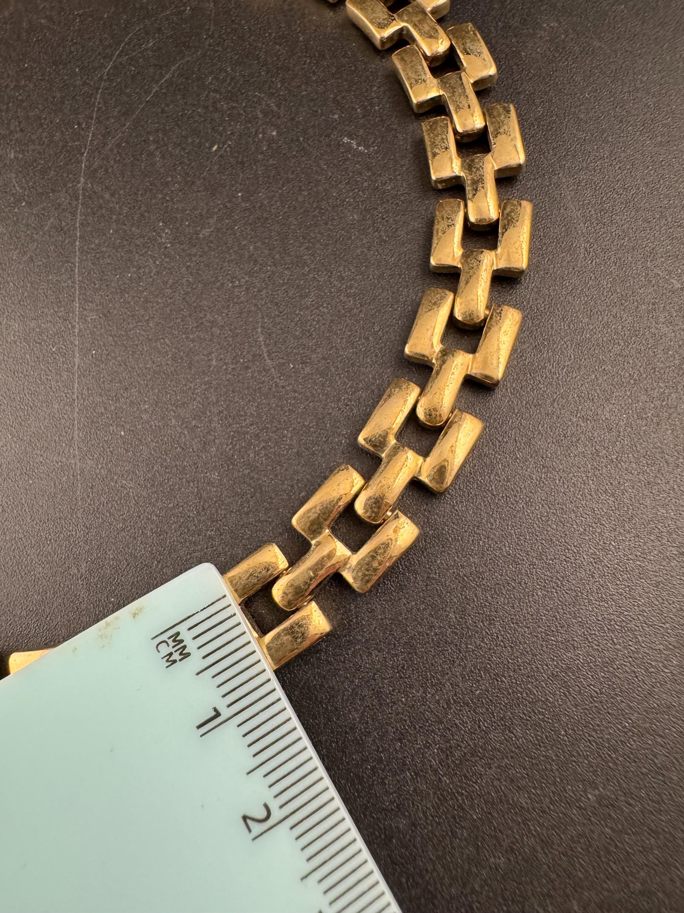Vintage Gold Tone Panther Link Choker Necklace (41cm)
