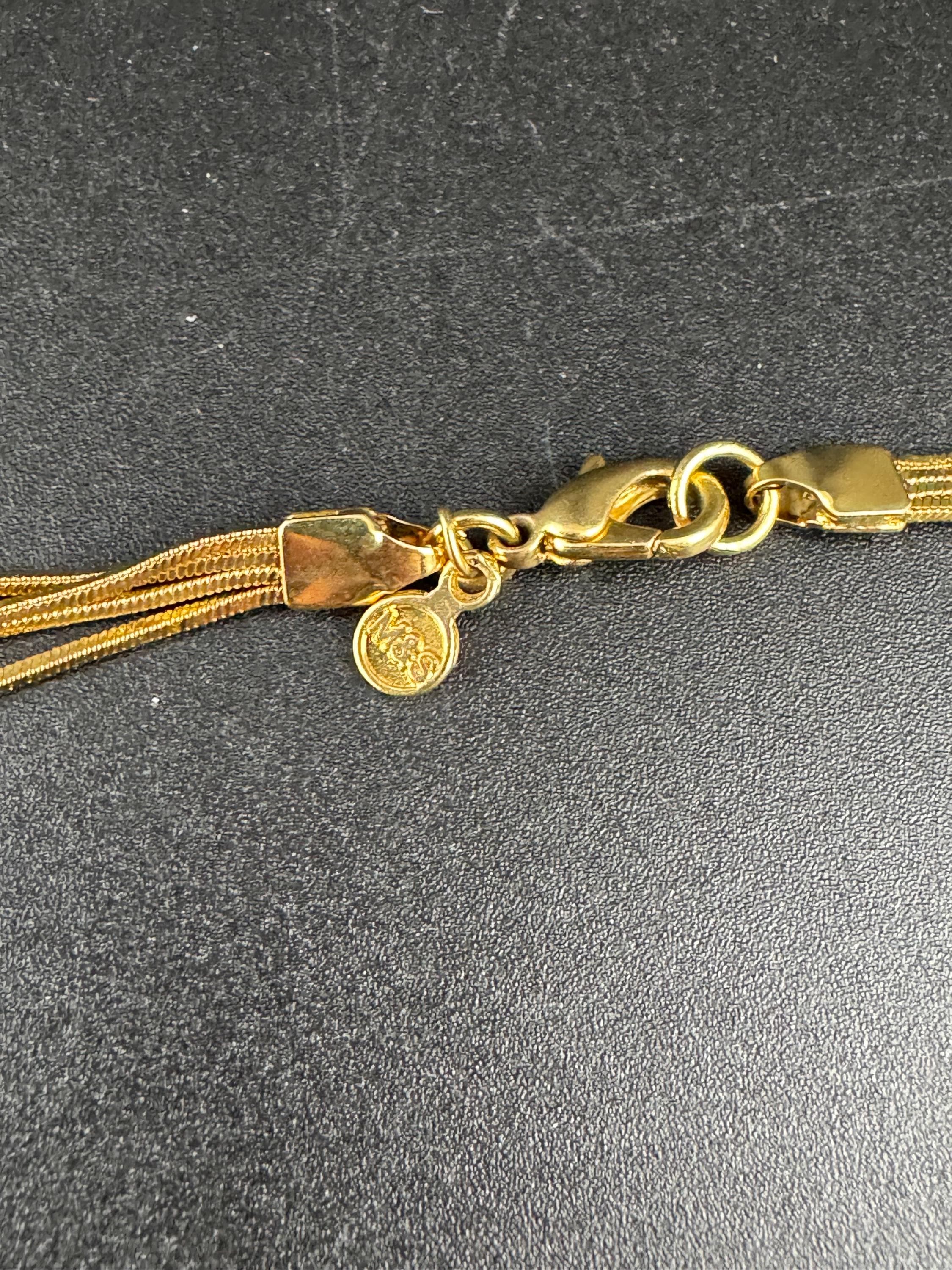 Retro gold plated tassel pendant necklace 10cm drop