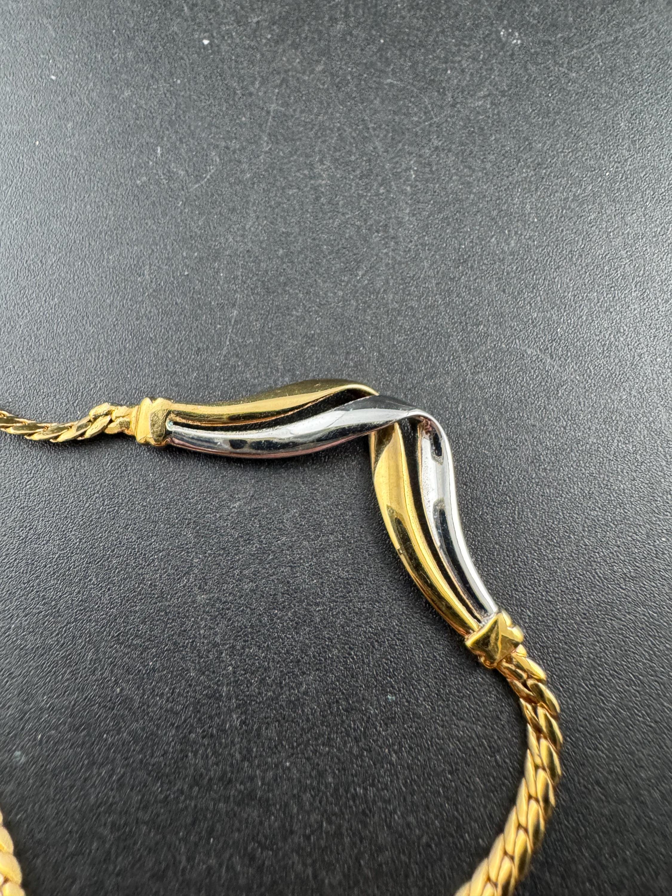 Dainty gold silver tone flat link chain necklace 40cm