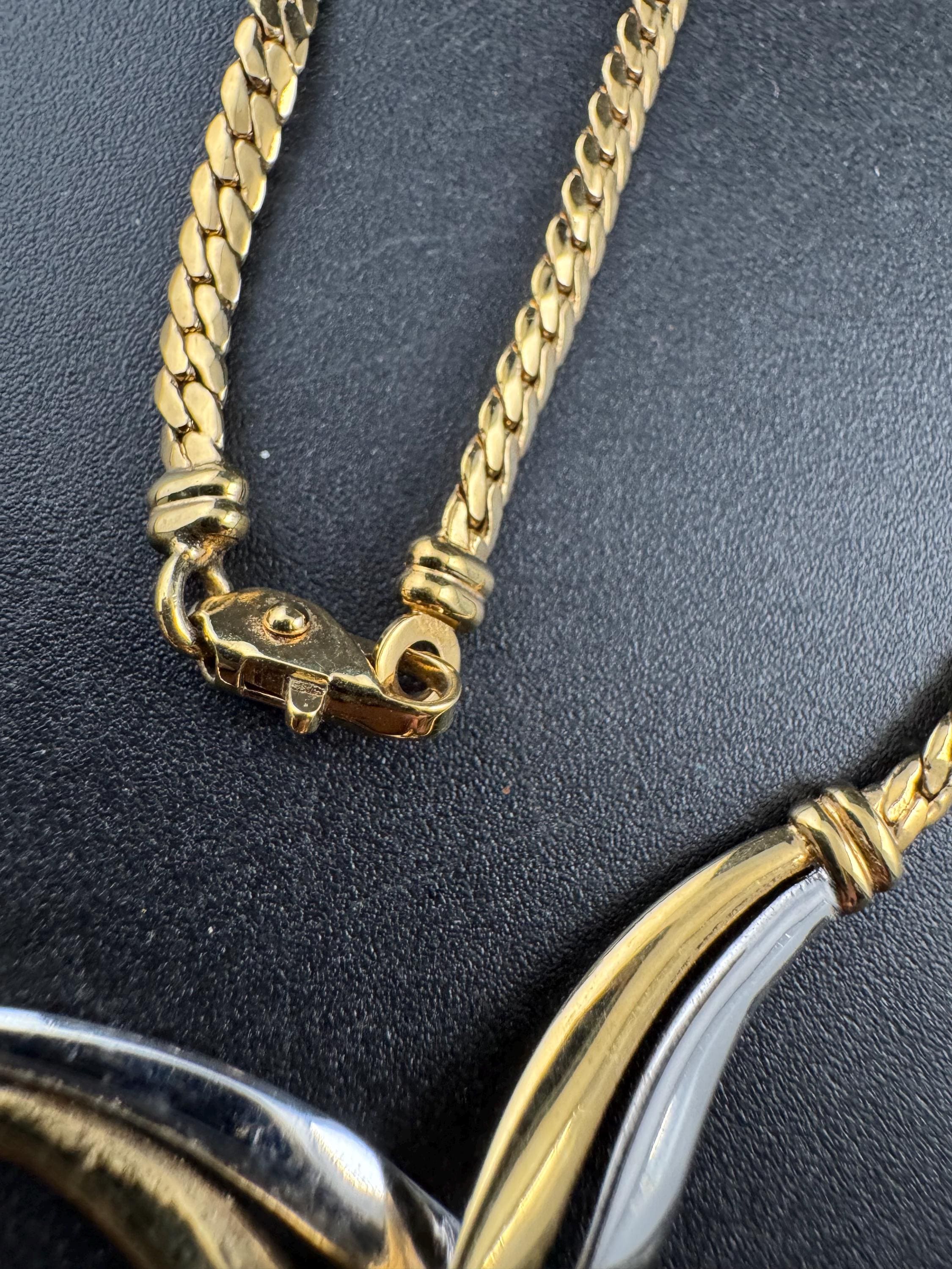 Dainty gold silver tone flat link chain necklace 40cm