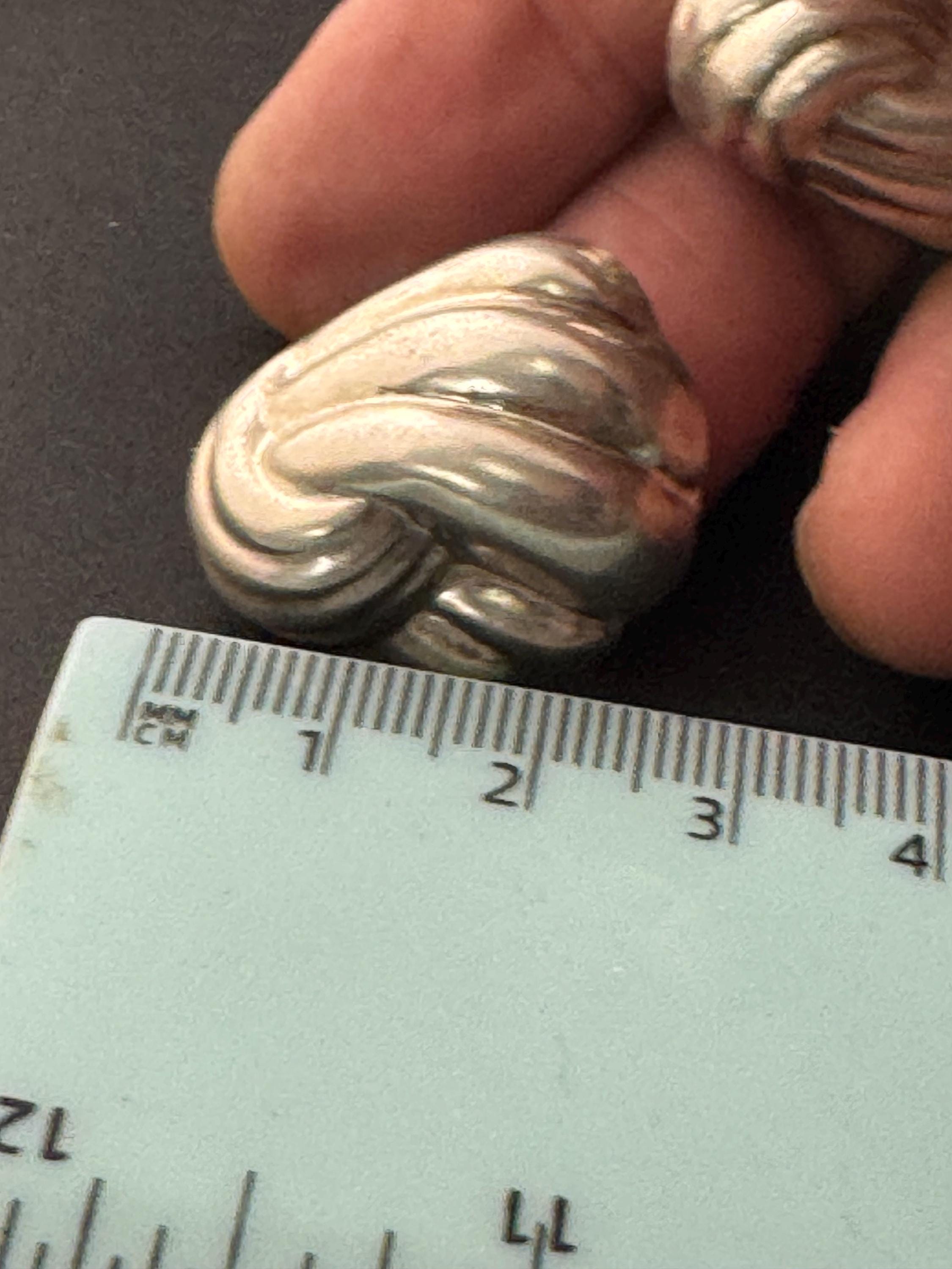 Large 925 sterling silver oversized modernist stud earrings for pierced ears, hollow