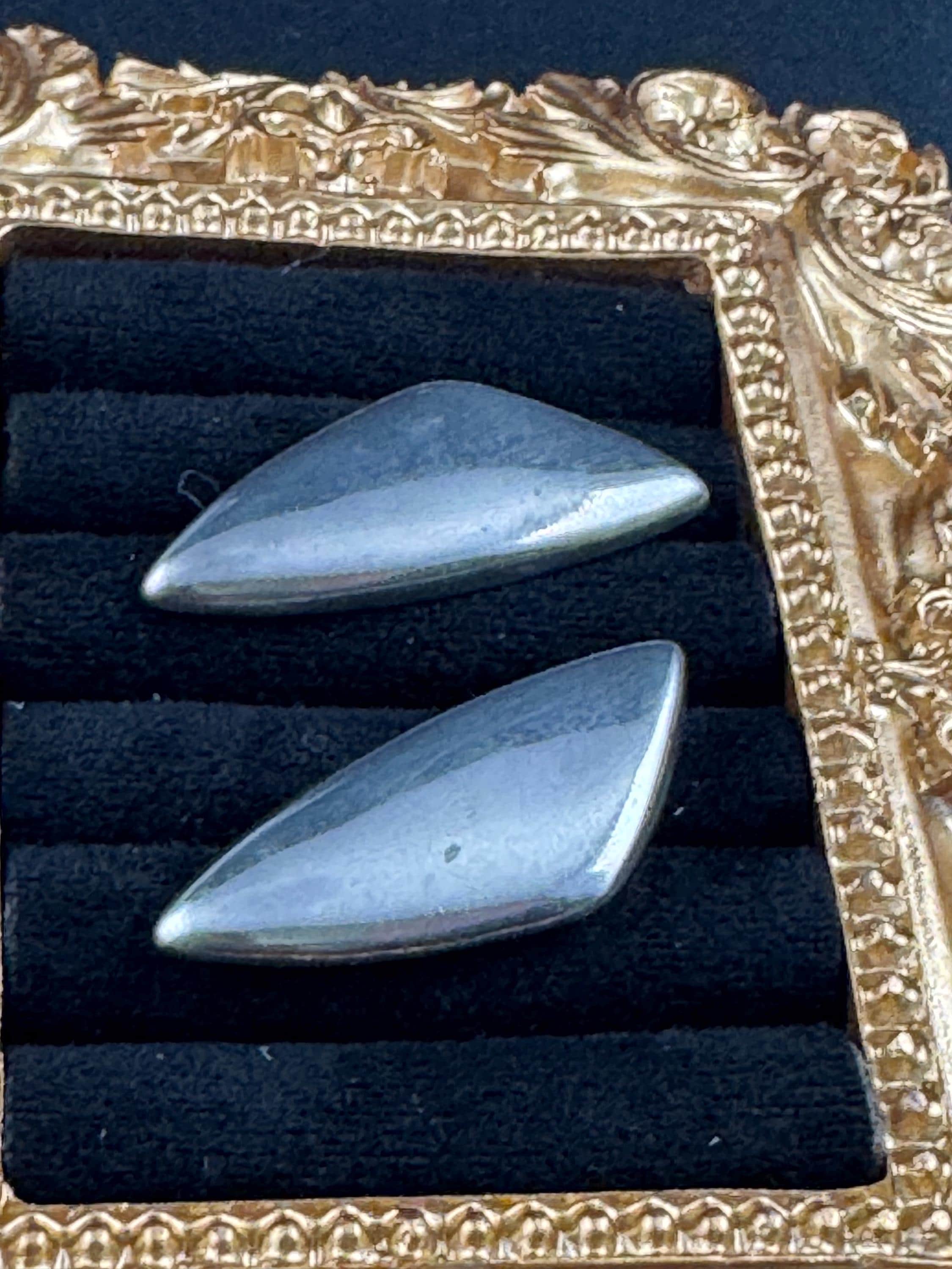 Vintage 925 modernist sterling silver triangular abstract pierced stud earrings 3cm