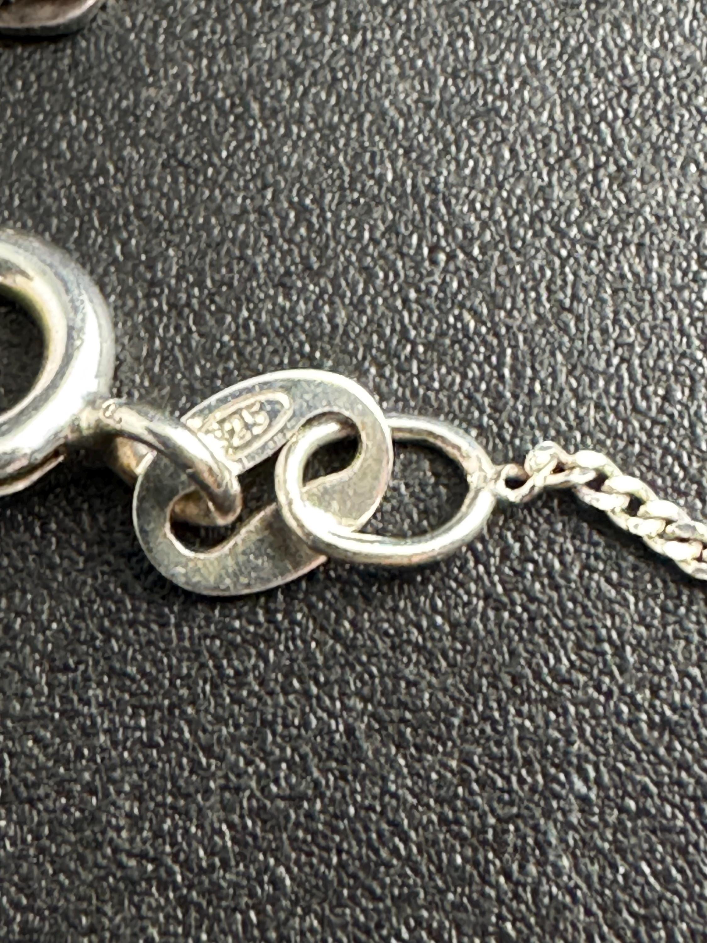 Vintage Brutalist Sterling Silver Pendant Necklace: Abstract Modernist Design
