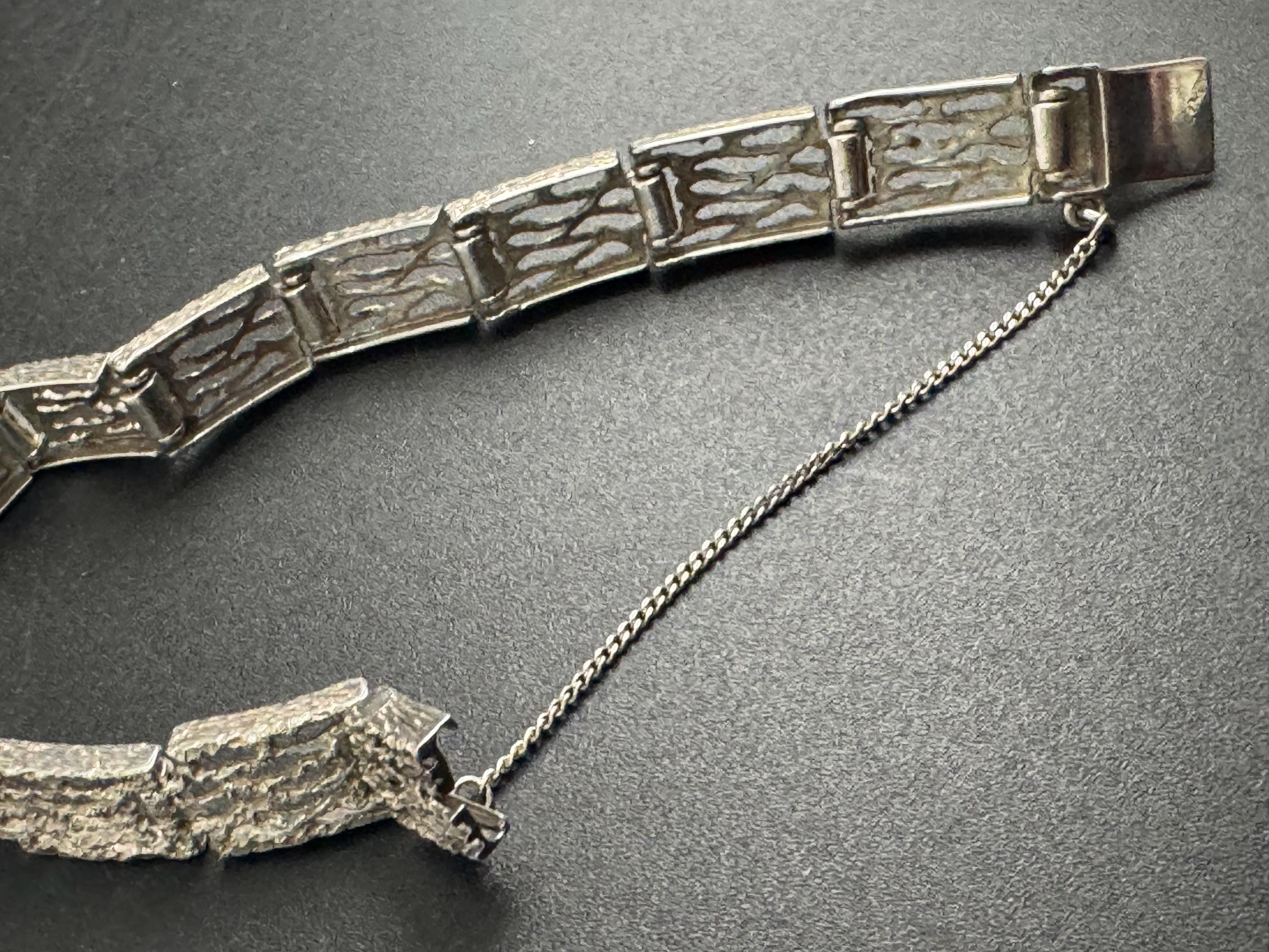 Retro 1970s 925 Sterling silver silver brutalist panel bracelet