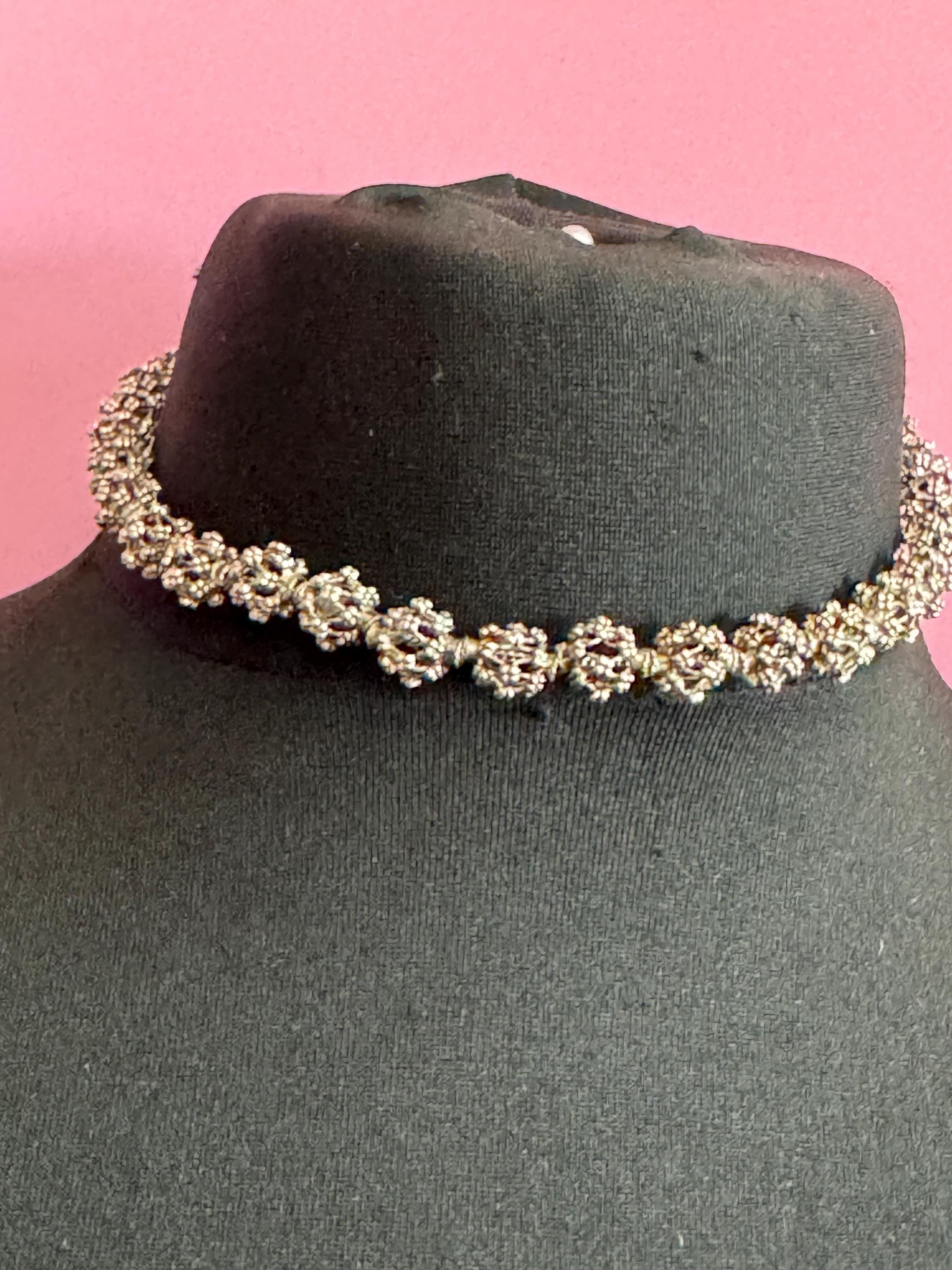 Vintage 835 continental Silver brutalist ball bead necklace read description