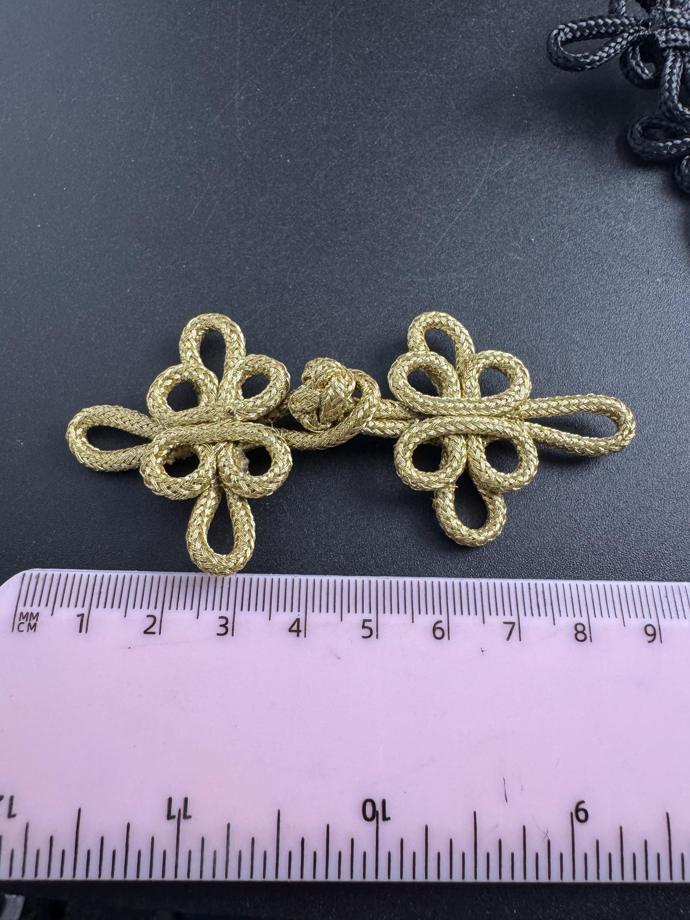1 x Chinese knot buttons, frog closures,  cheongsam fasteners,  gold