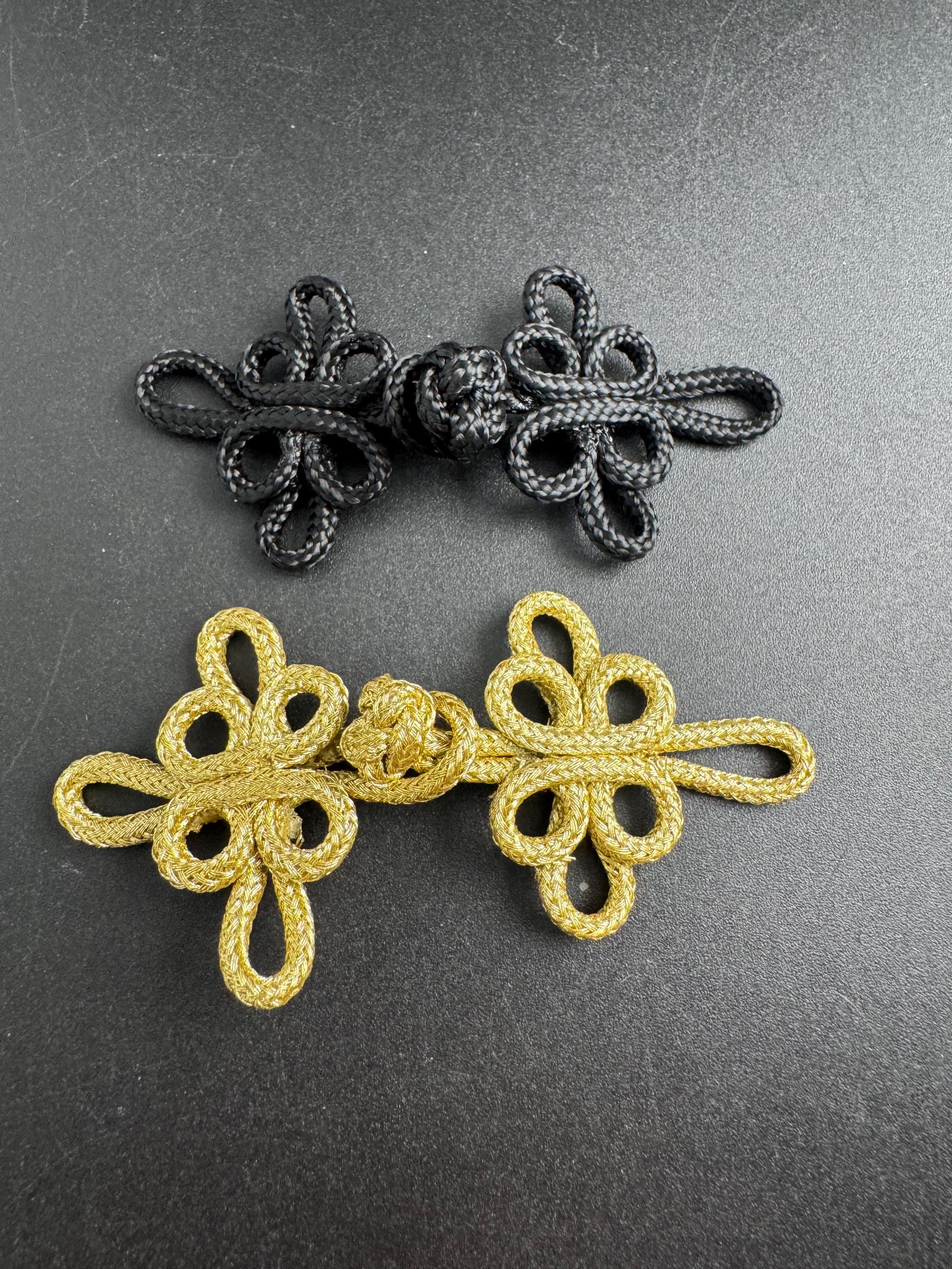 1 x Chinese knot buttons, frog closures,  cheongsam fasteners,  gold