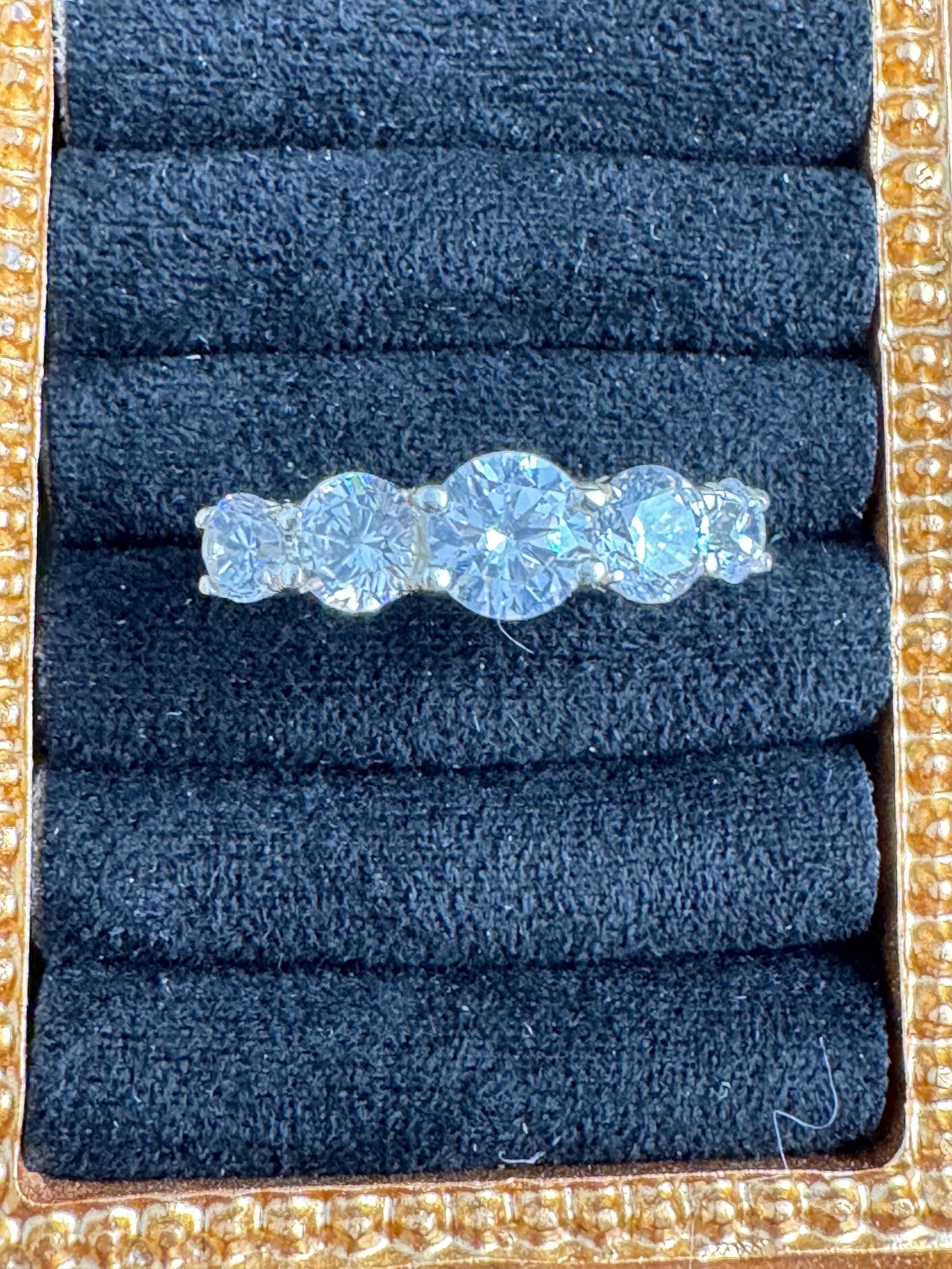 vintage clear stone diamanté cocktail ring 925 sterling silver size p.5
