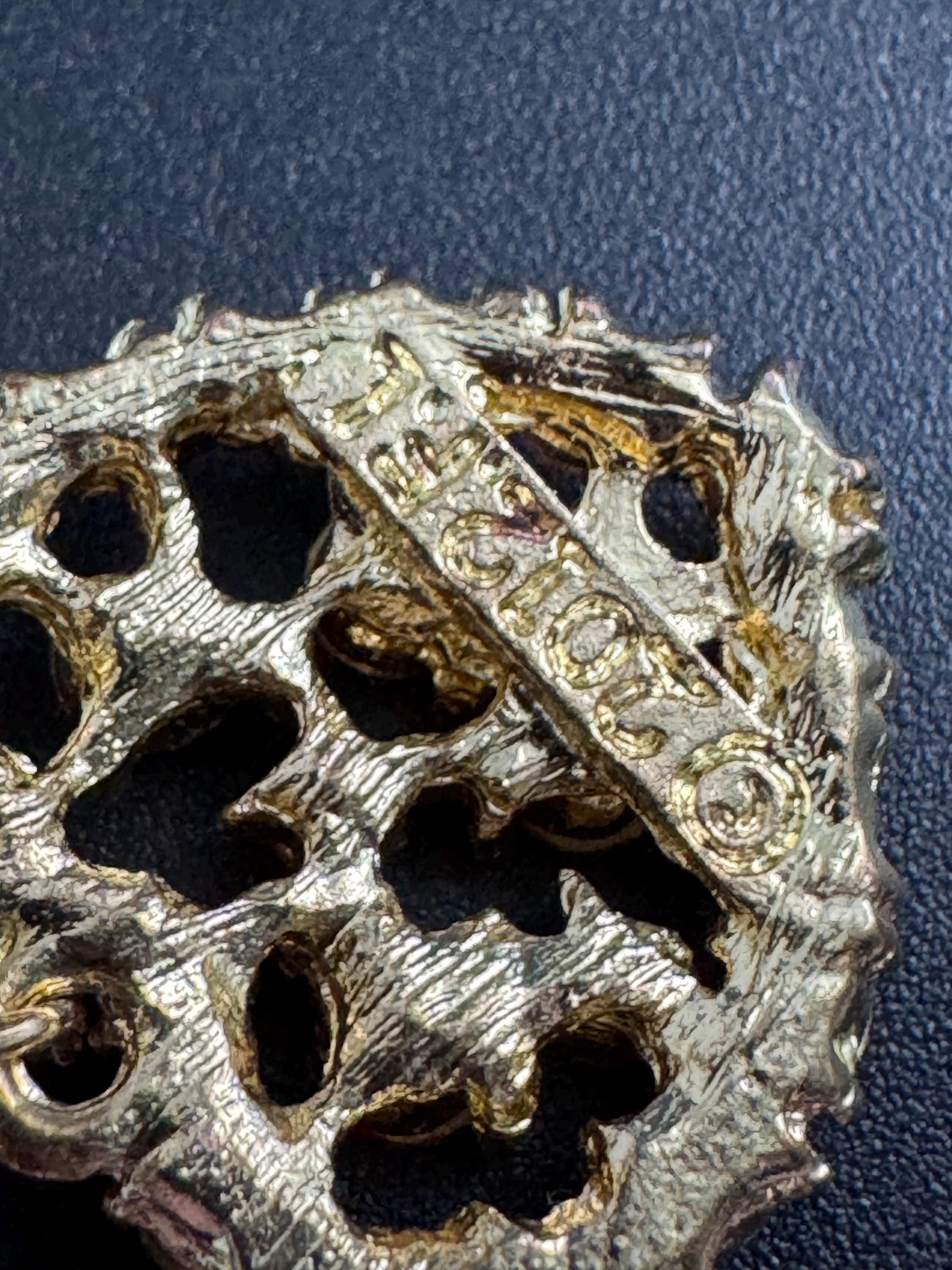 Retro Ruby red diamanté love heart drop earrings, signed pierced