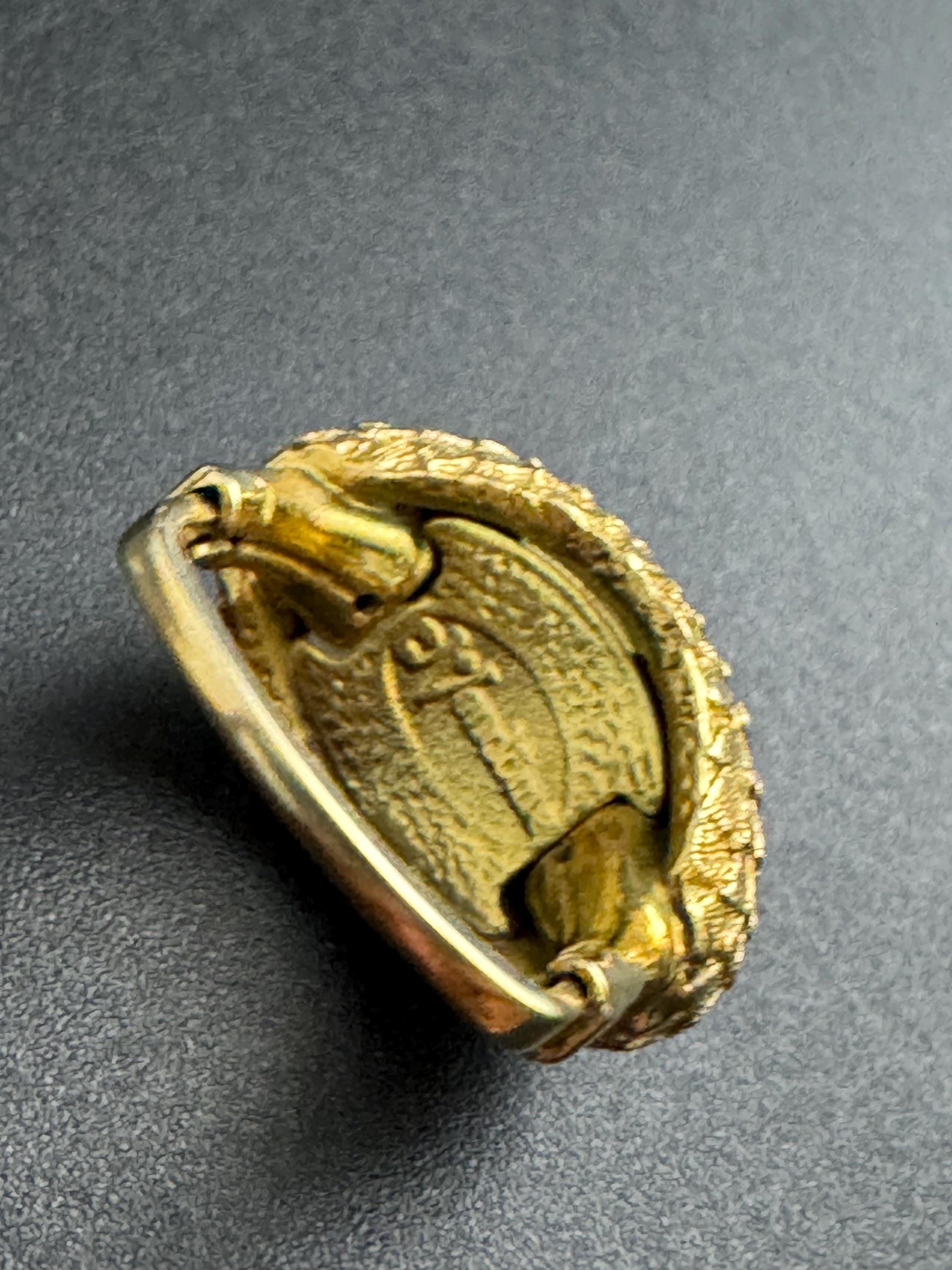 Signed VENDOME Gold and Ruby rhinestone dress ring