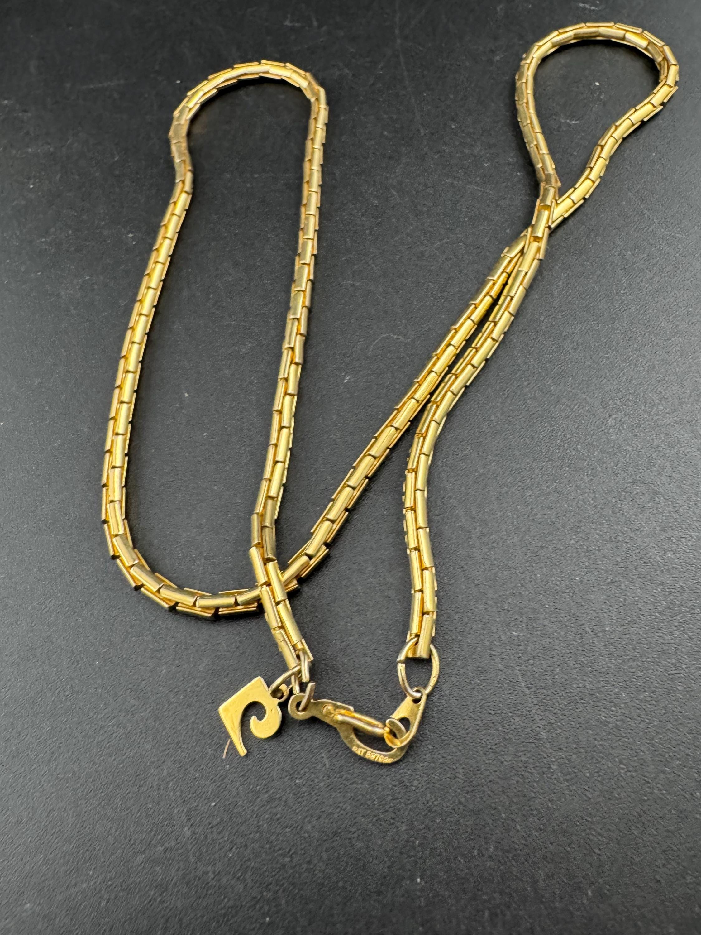 Signed Pierre Cardin 50cm gold plated chain necklace