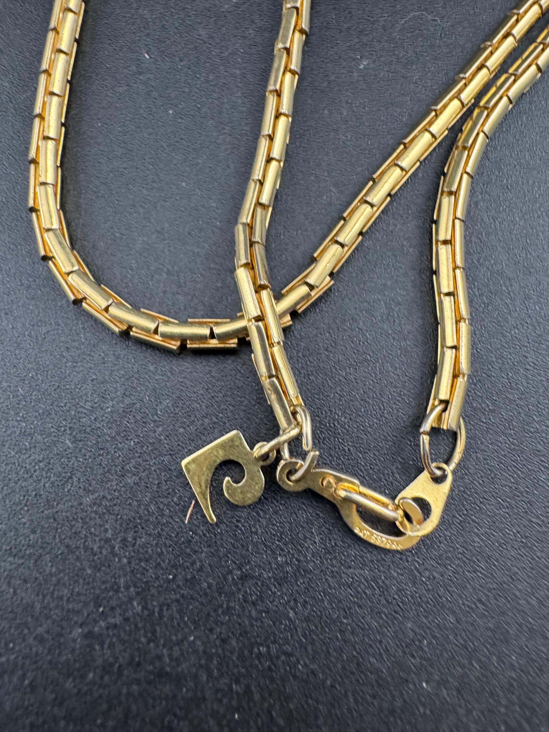 Signed Pierre Cardin 50cm gold plated chain necklace