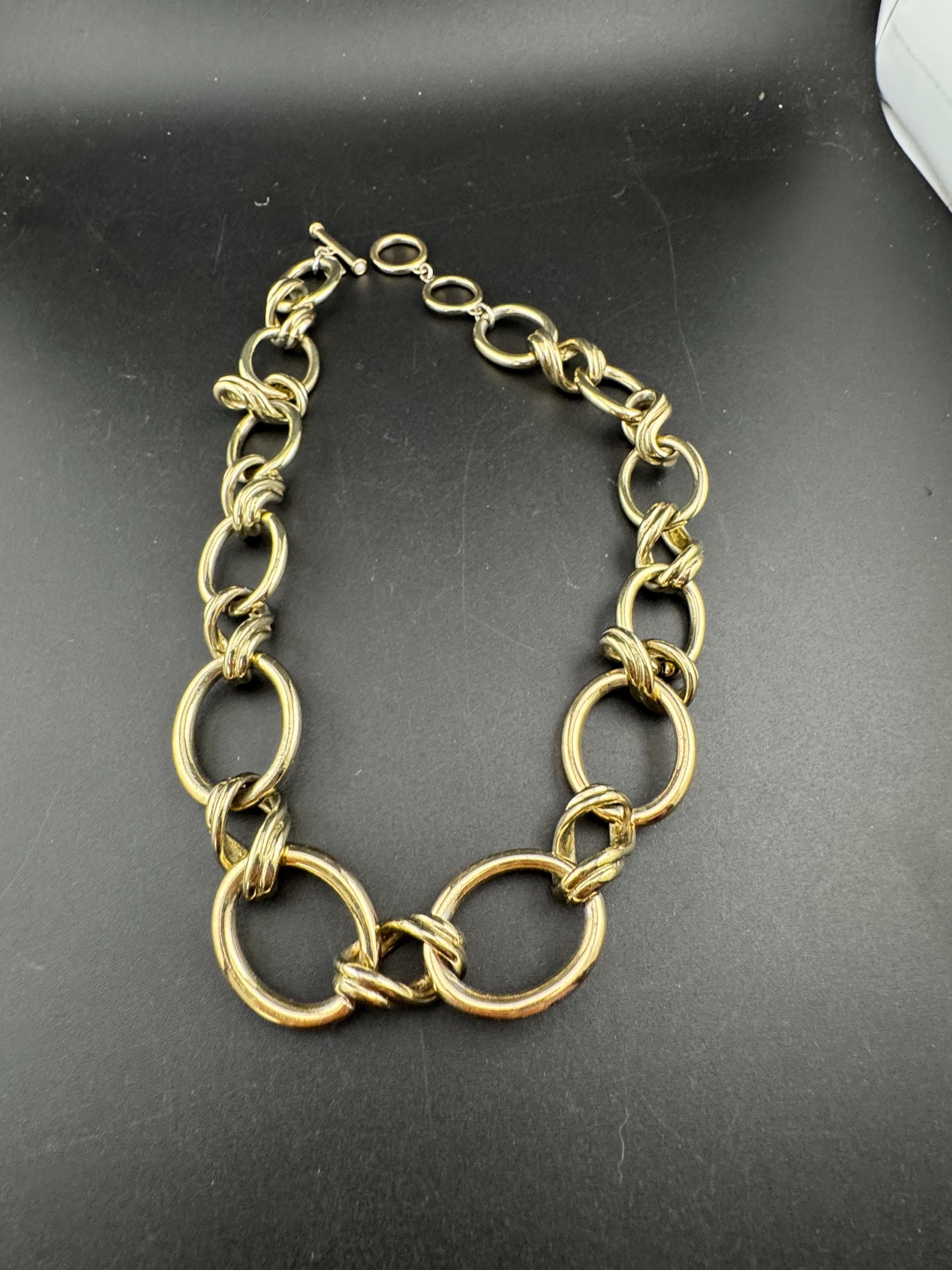 Signed BR chunky gold plated curb choker necklace , banana republic