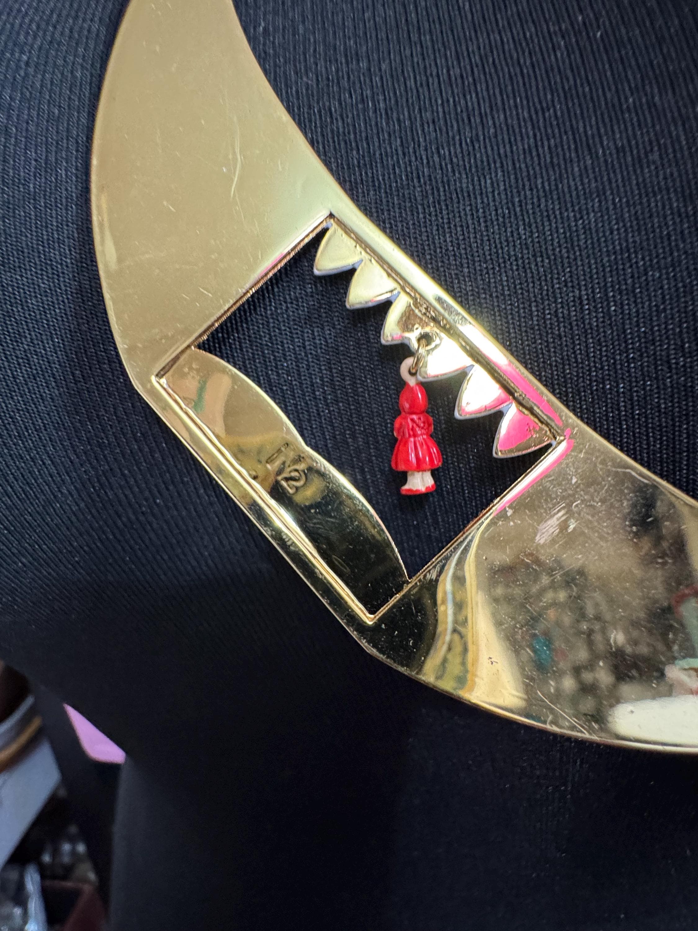 Les Nereides shark mouth novelty gold choker necklace , French designer