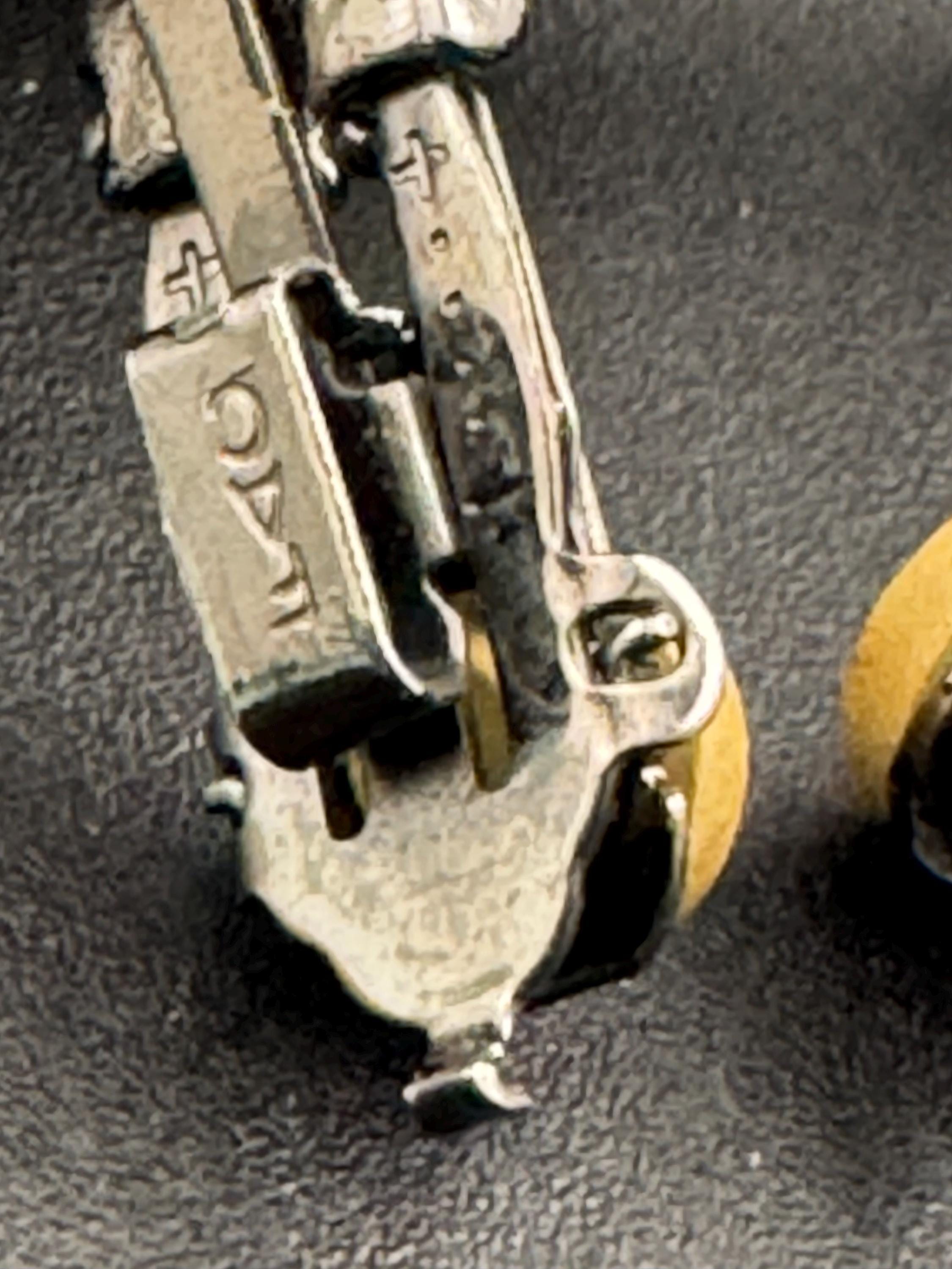 Signed FAC rhinestone half hoop earrings, fifth avenue collection