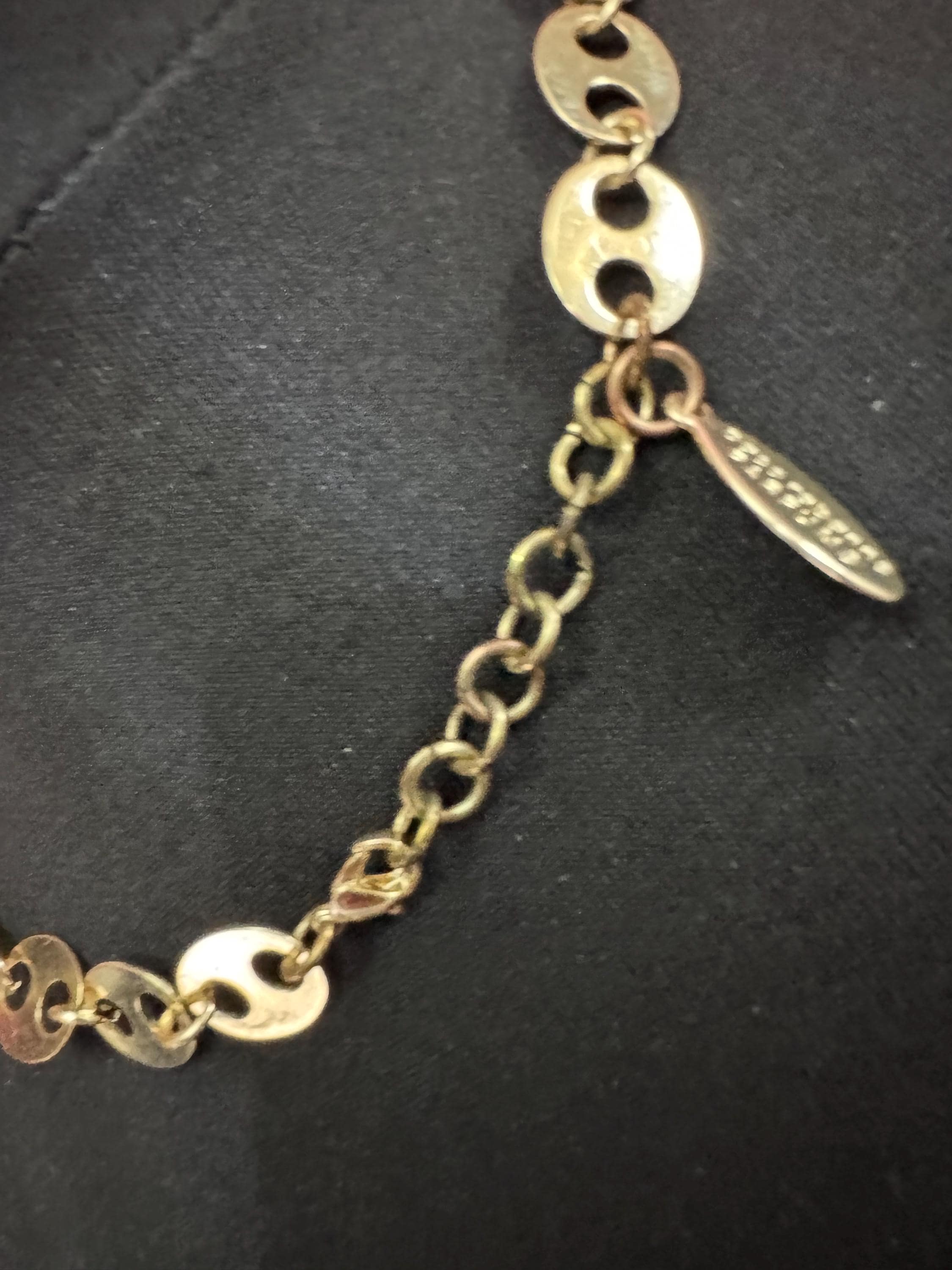 Signed paco Rabanne gold mariner link bib choker necklace