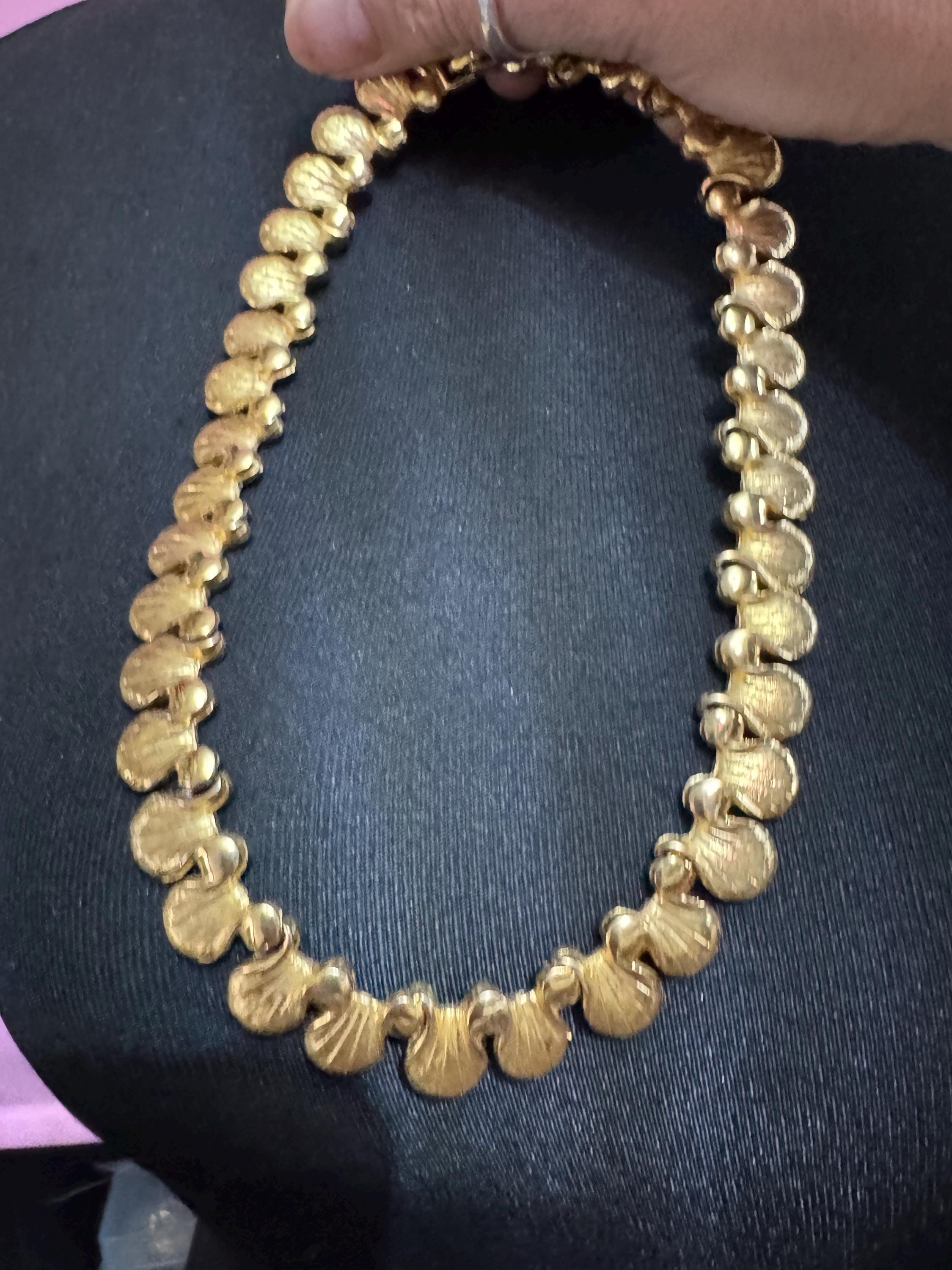 Signed D'Orlan gold tone choker necklace , statement jewellery 80s