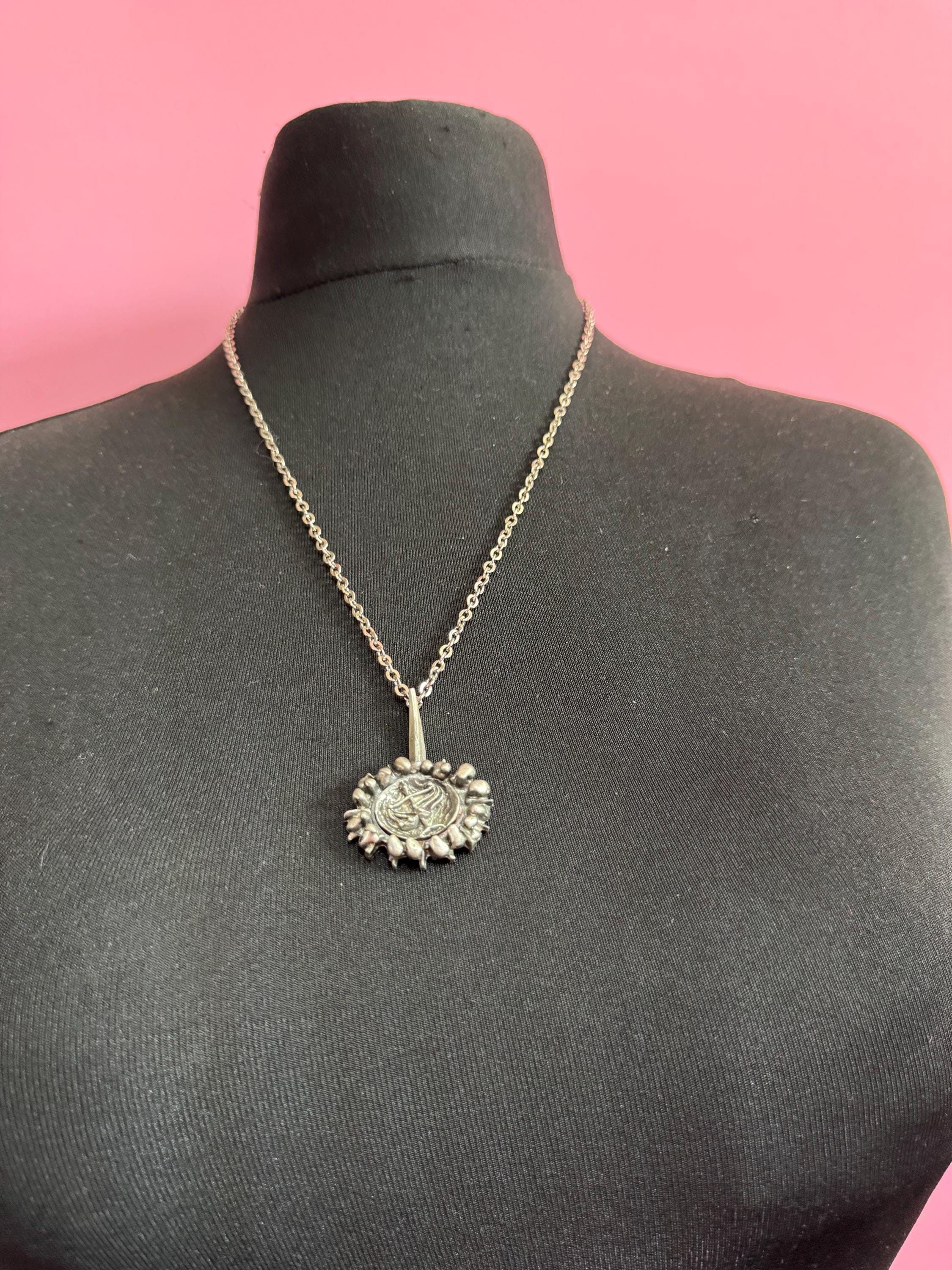 Lysgards danish brutalist medallion pendant on a 60cm chain
