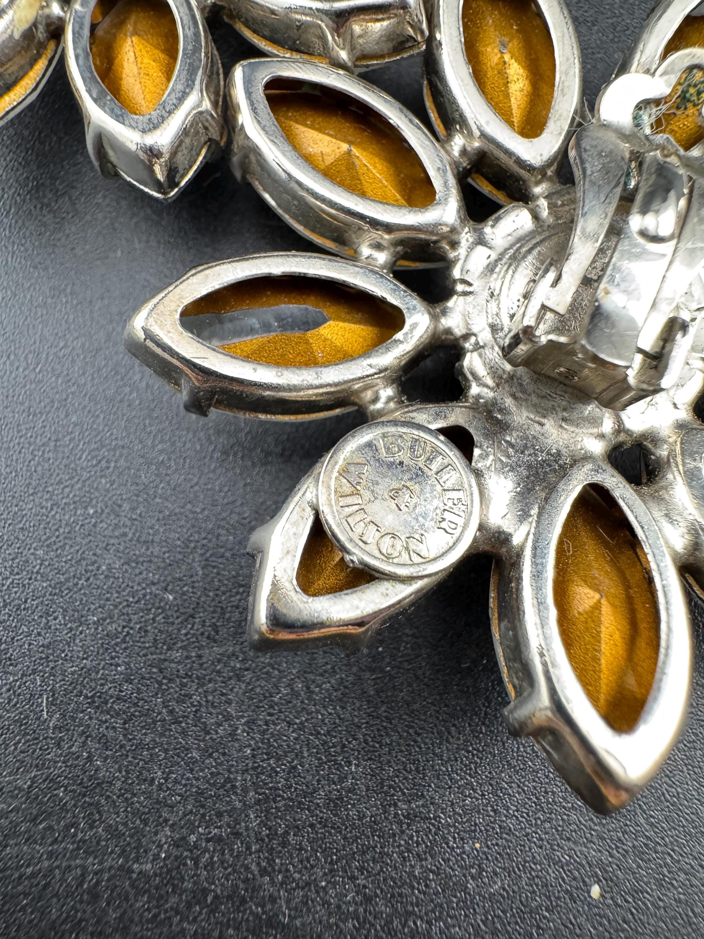 Signed Butler and Wilson oversized Crystal clip on earrings, 5cm silver plated