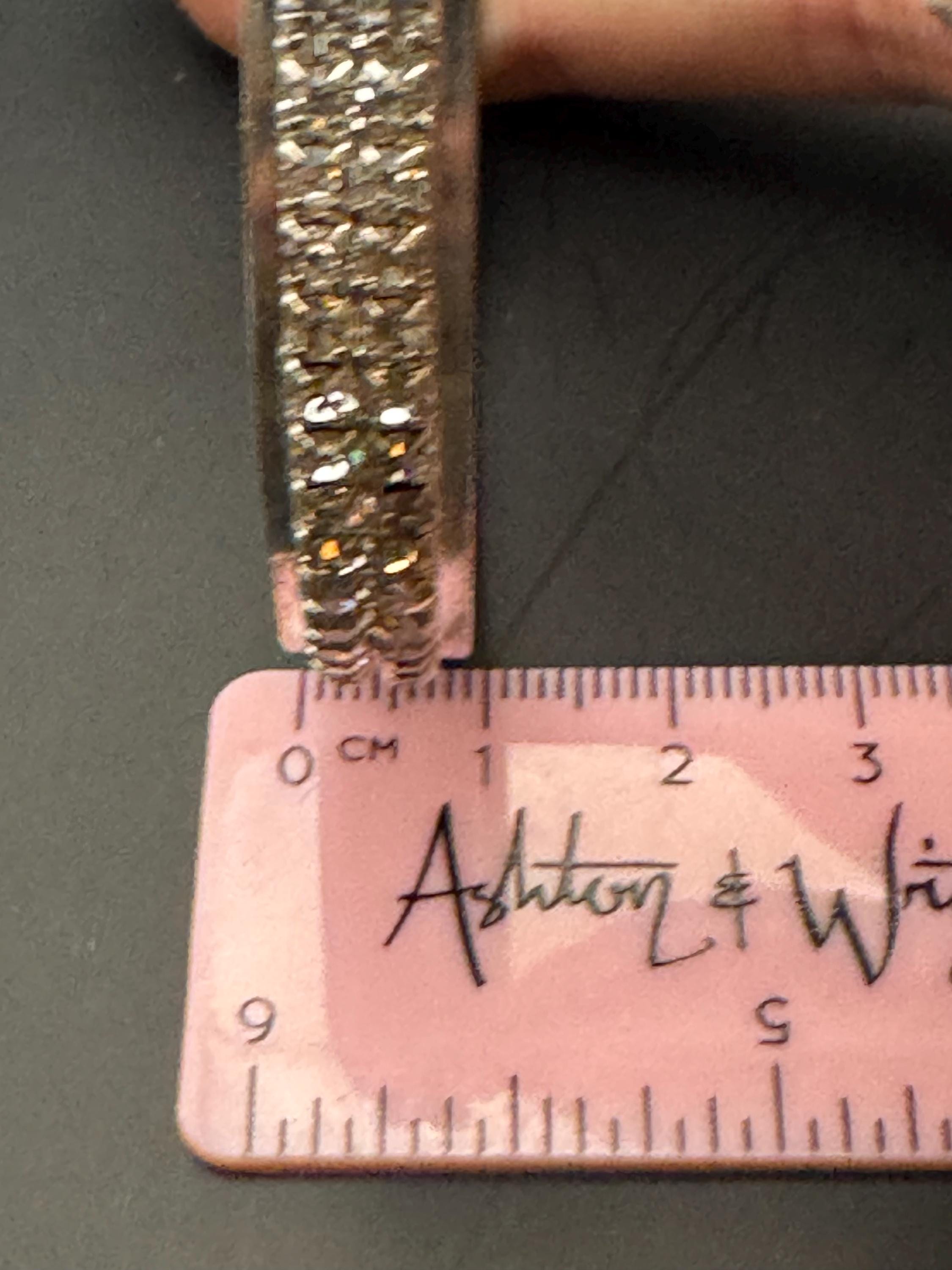 slim silver tone diamanté paste fixed bangle, Vintage 1cm bracelet