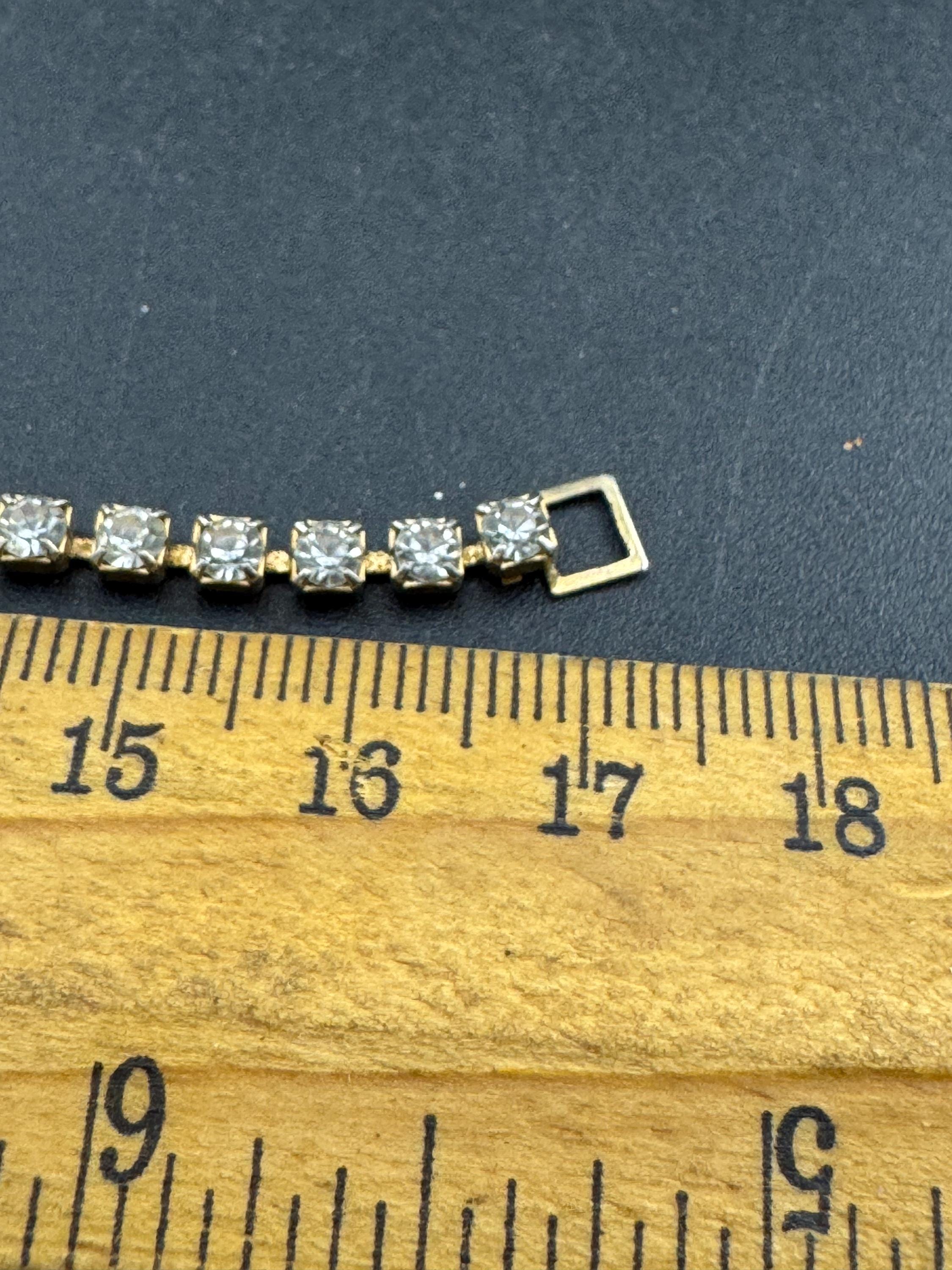 Retro slim silver clear diamanté crystal cocktail tennis bracelet