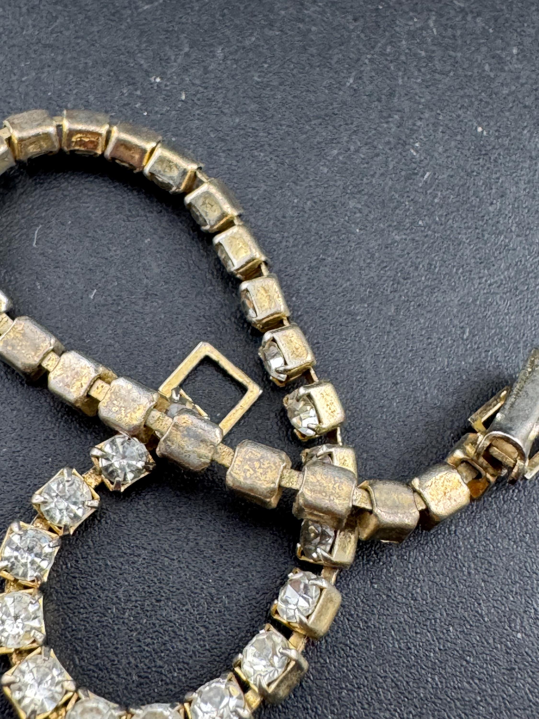 Retro slim silver clear diamanté crystal cocktail tennis bracelet