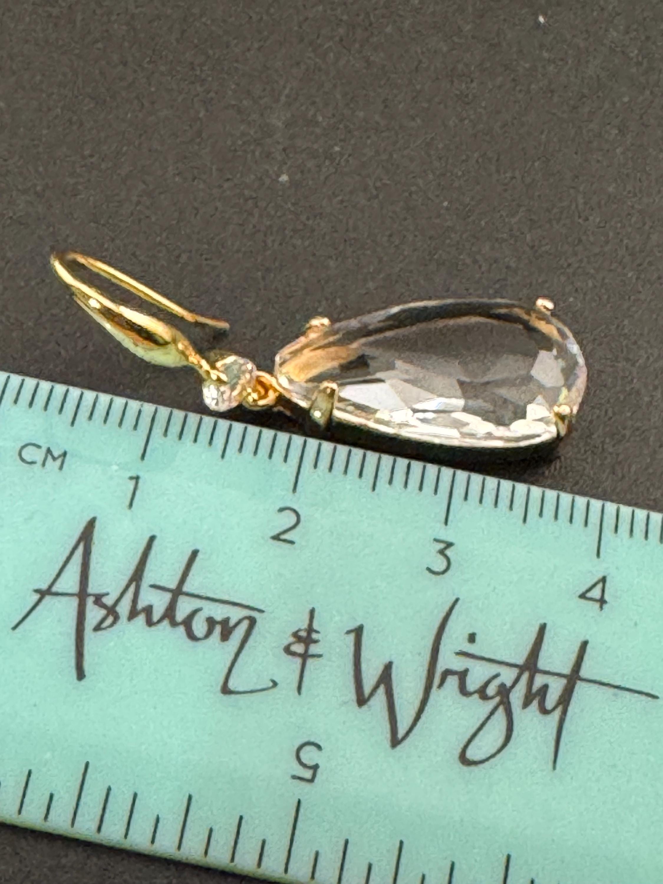 crystal clear diamanté teardrop earrings, 18k gold plated