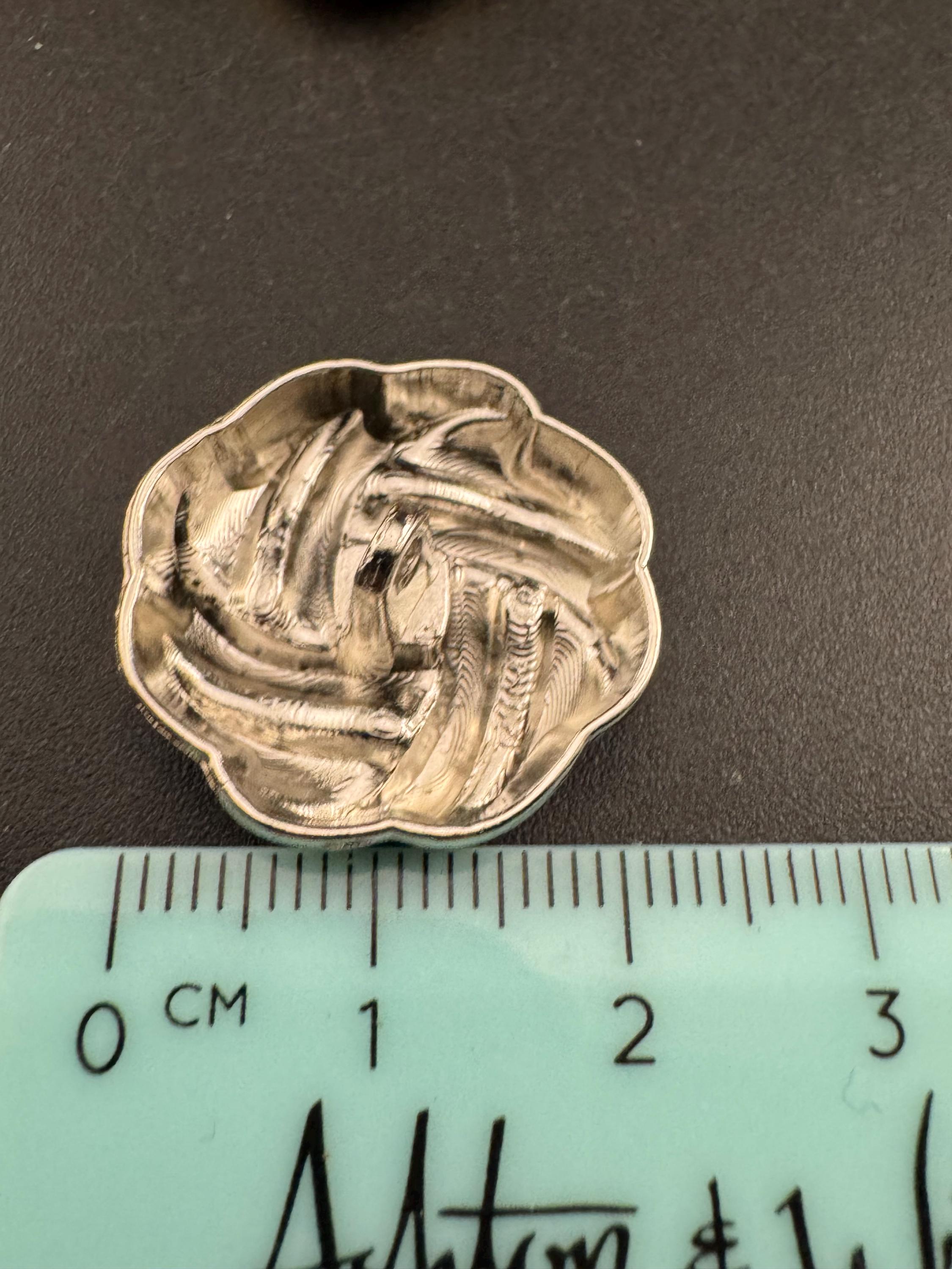 23mm silver knot buttons ( set of 5), metal shank